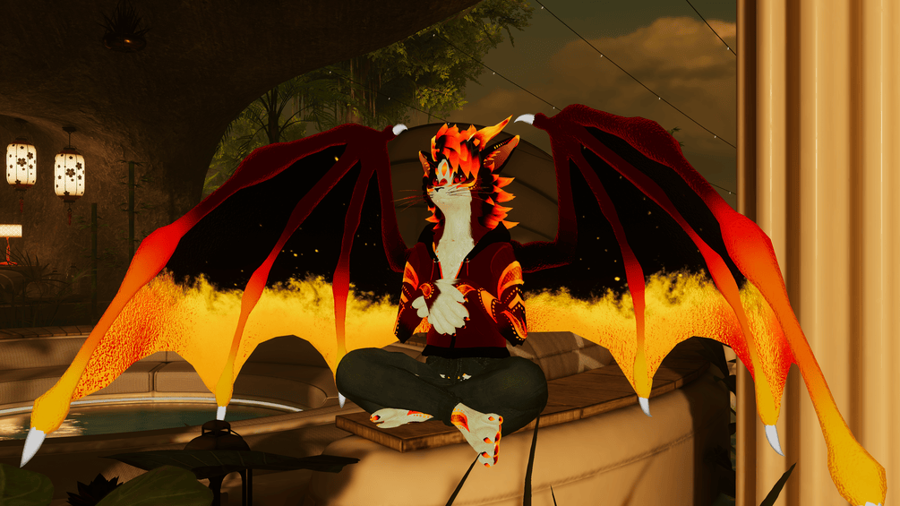 (VRCFURY) HellFire Dragon Wings For Vrchat