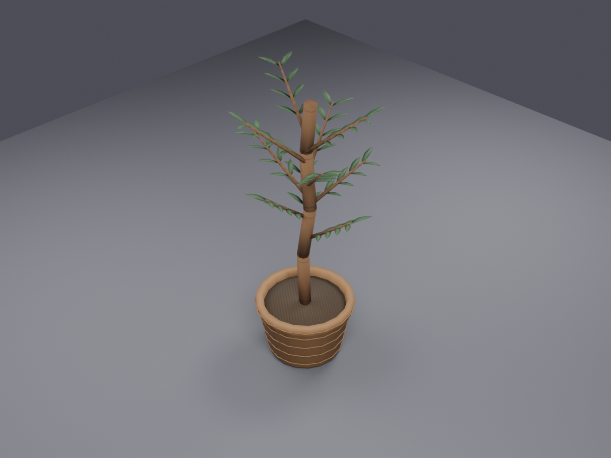 Low Poly Potted Olive Tree - VRChat World Prop