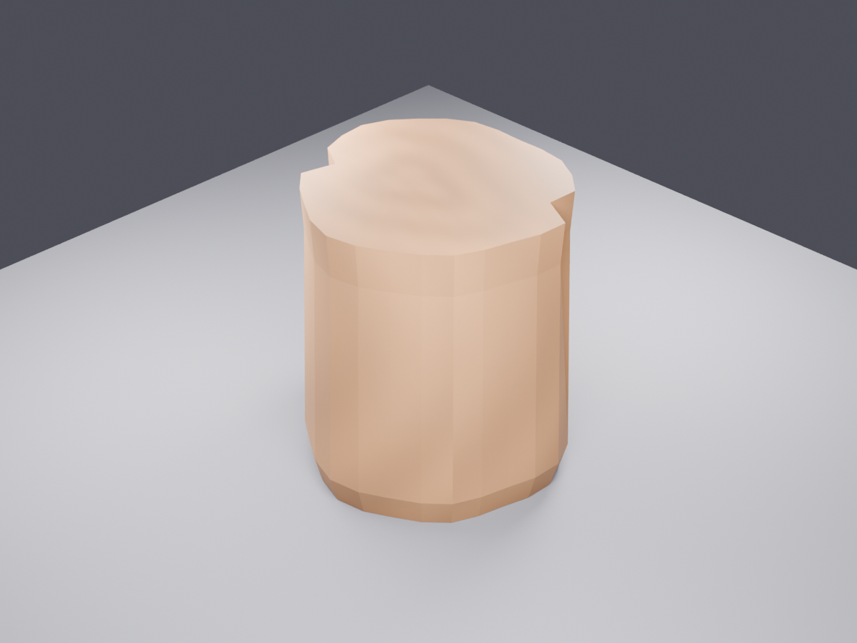 Low Poly Tree Stump Stool - VRChat World Prop