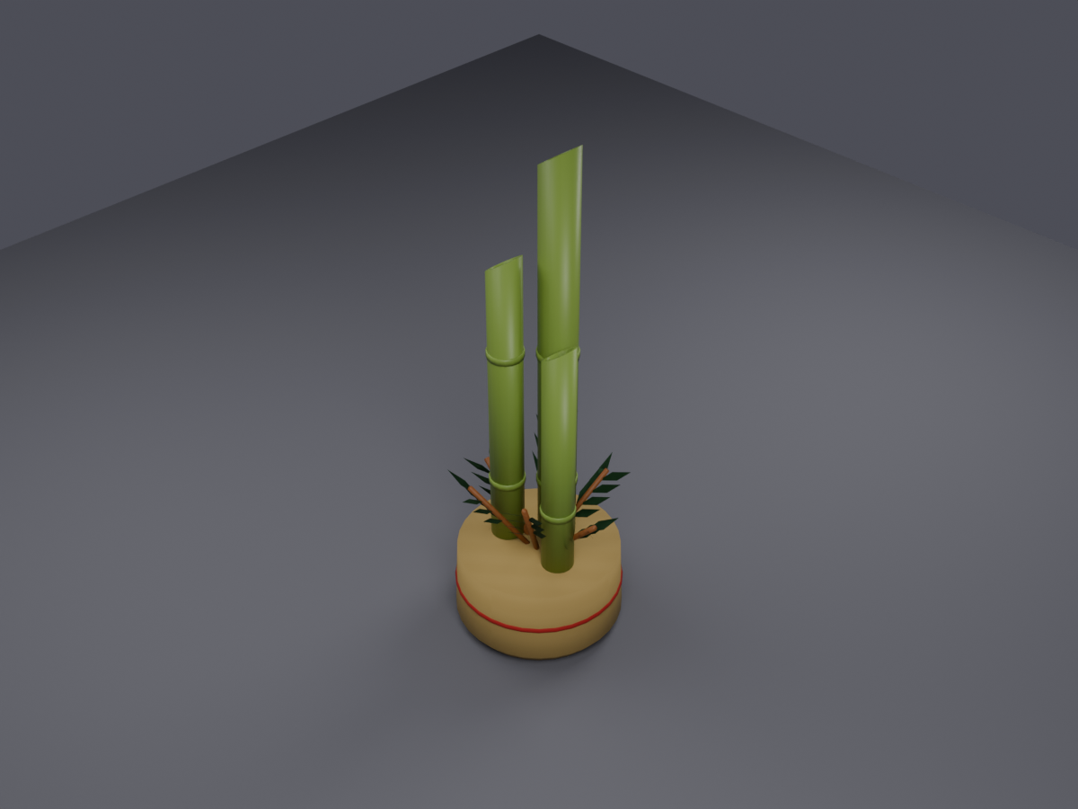 Low Poly Kadomatsu (Japanese New Year Bamboo Decoration) - VRChat World Prop
