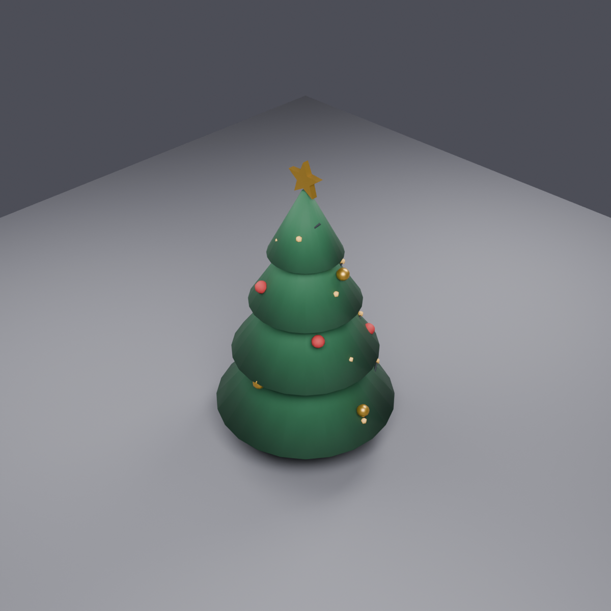 Low Poly Christmas Tree with Glowing Lights Version - Christmas Decor 3D Model