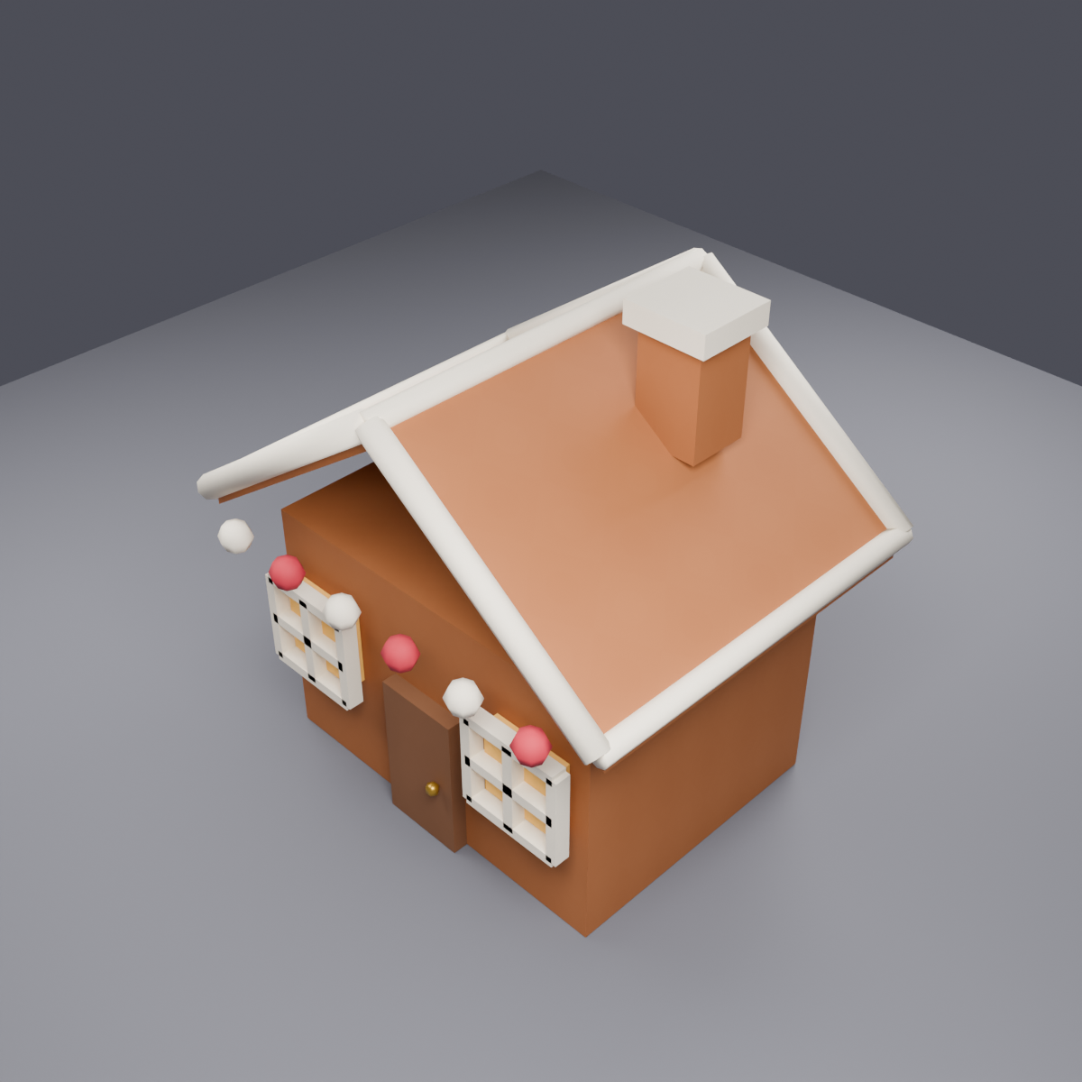 Low Poly Gingerbread House - Christmas Decor 3D Model