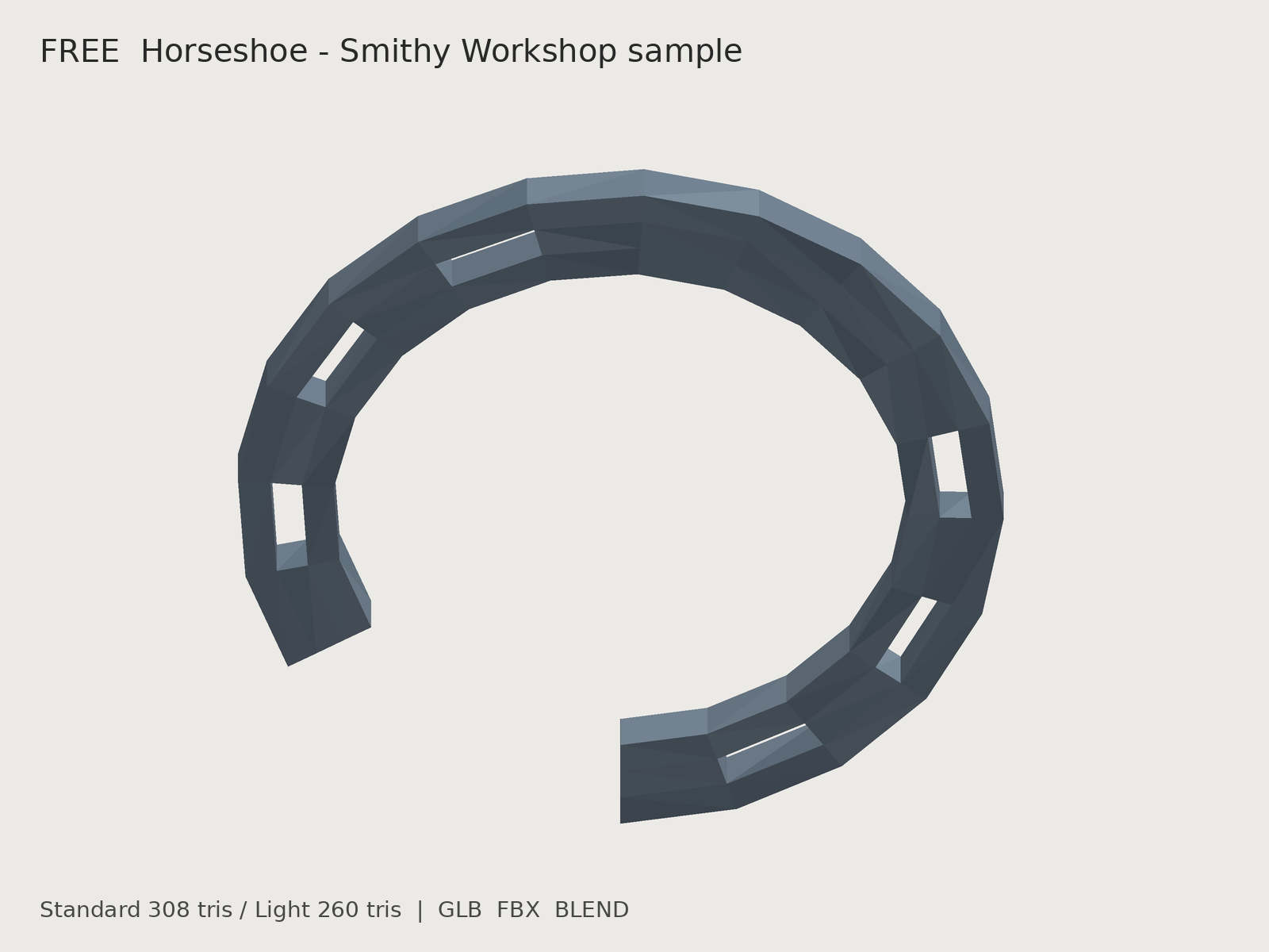 Free Horseshoe - Smithy Workshop Sample (Low Poly)