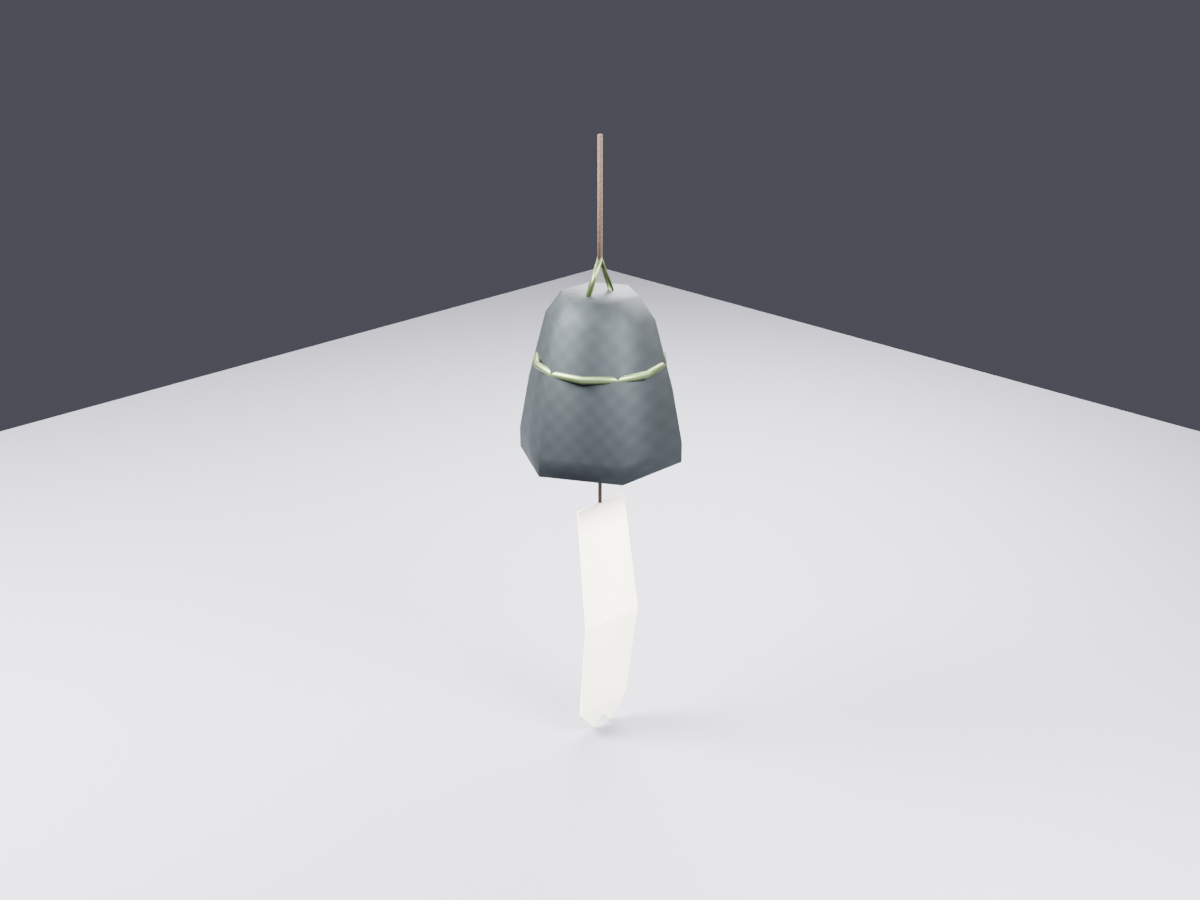 Free Low Poly Furin Wind Chime - Japanese Room VRChat World Prop