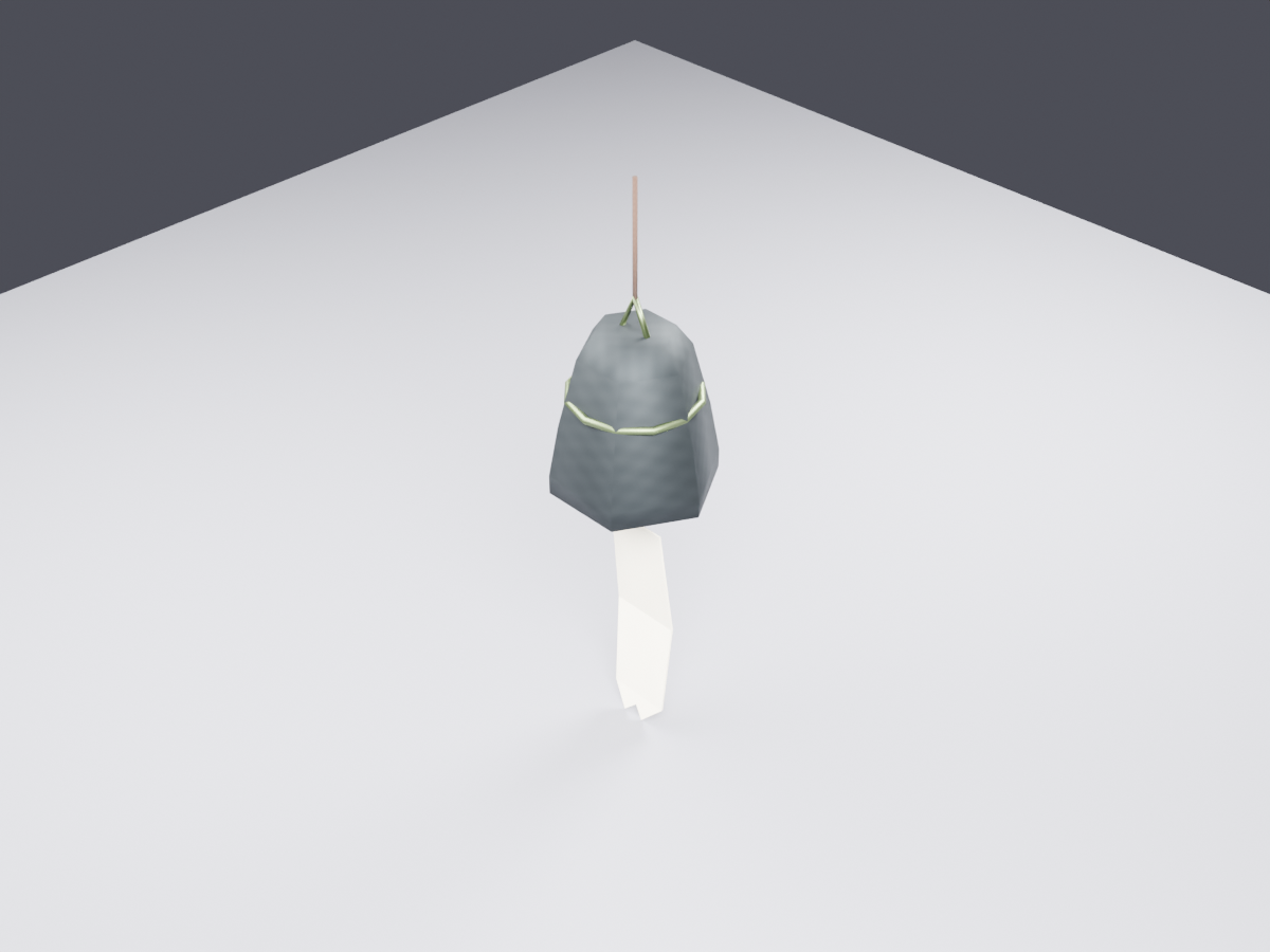 Free Low Poly Furin Wind Chime - Japanese Room VRChat World Prop