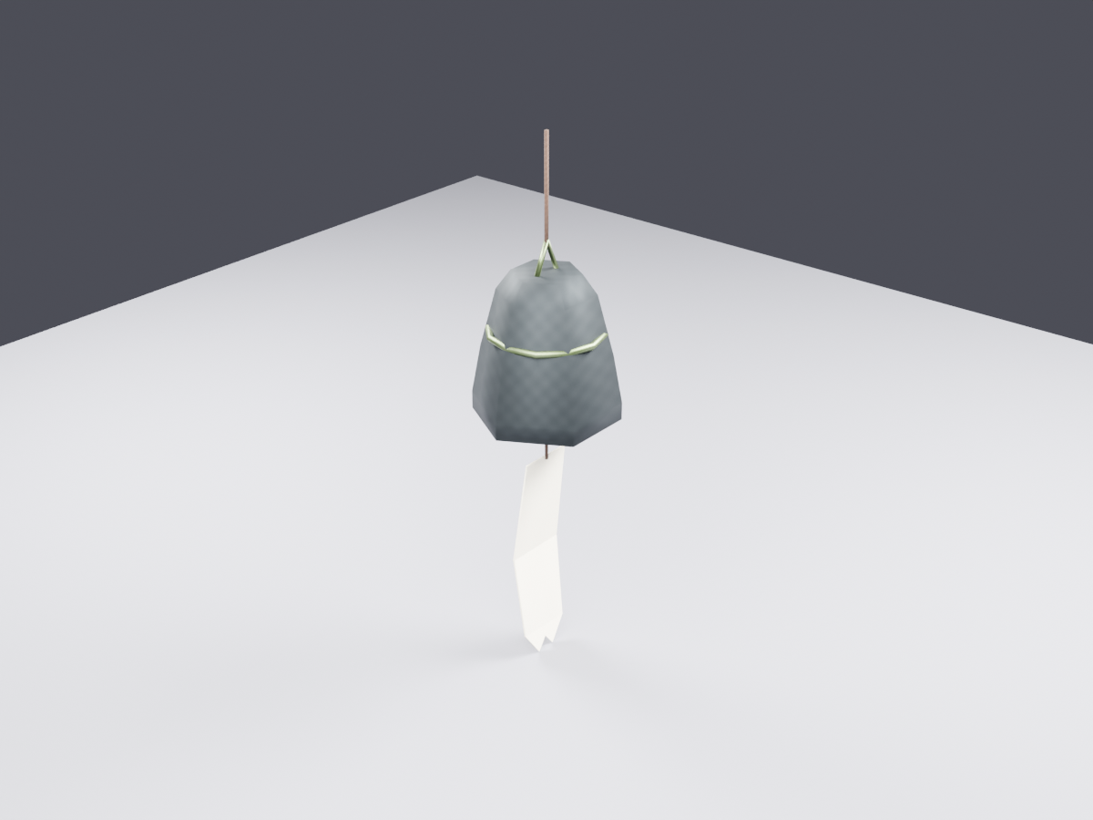 Free Low Poly Furin Wind Chime - Japanese Room VRChat World Prop