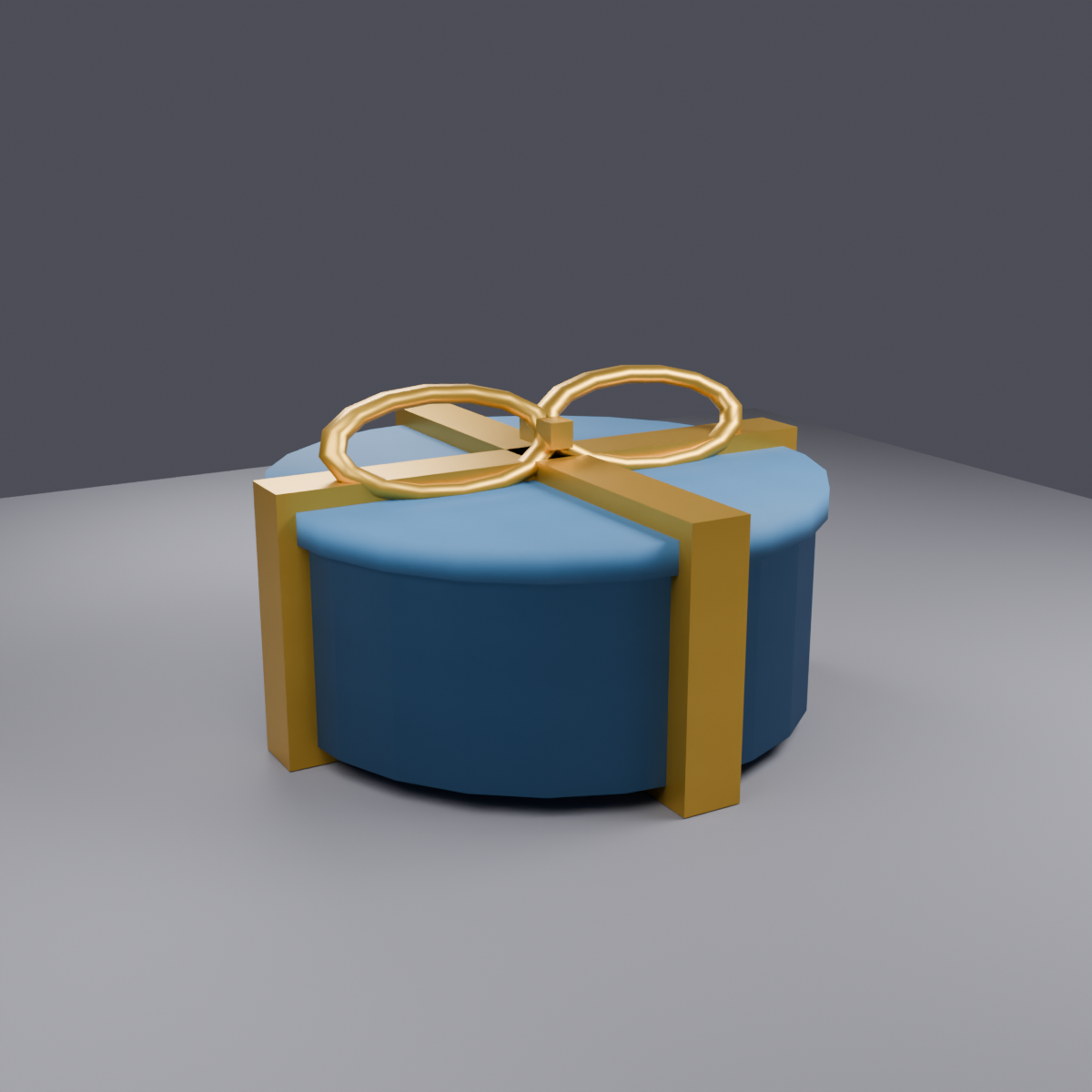 Low Poly Round Gift Box - Christmas Decor 3D Model