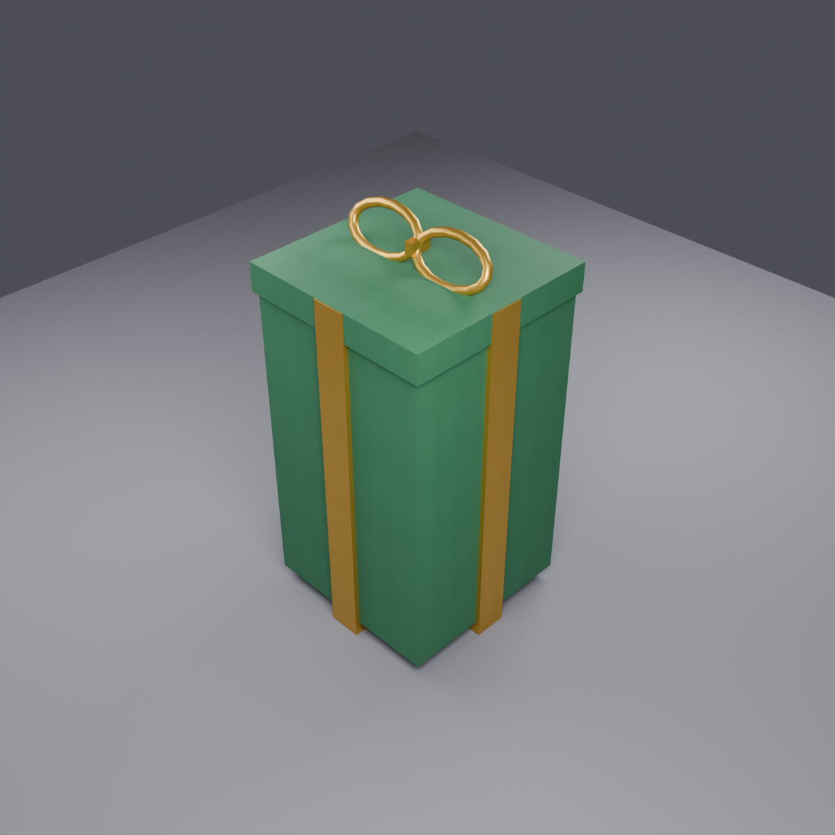 Low Poly Tall Gift Box - Christmas Decor 3D Model