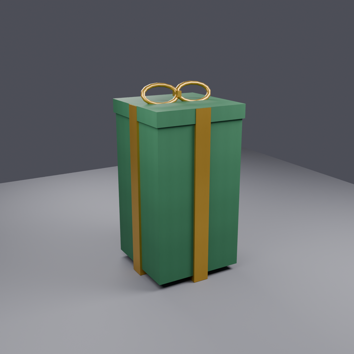 Low Poly Tall Gift Box - Christmas Decor 3D Model