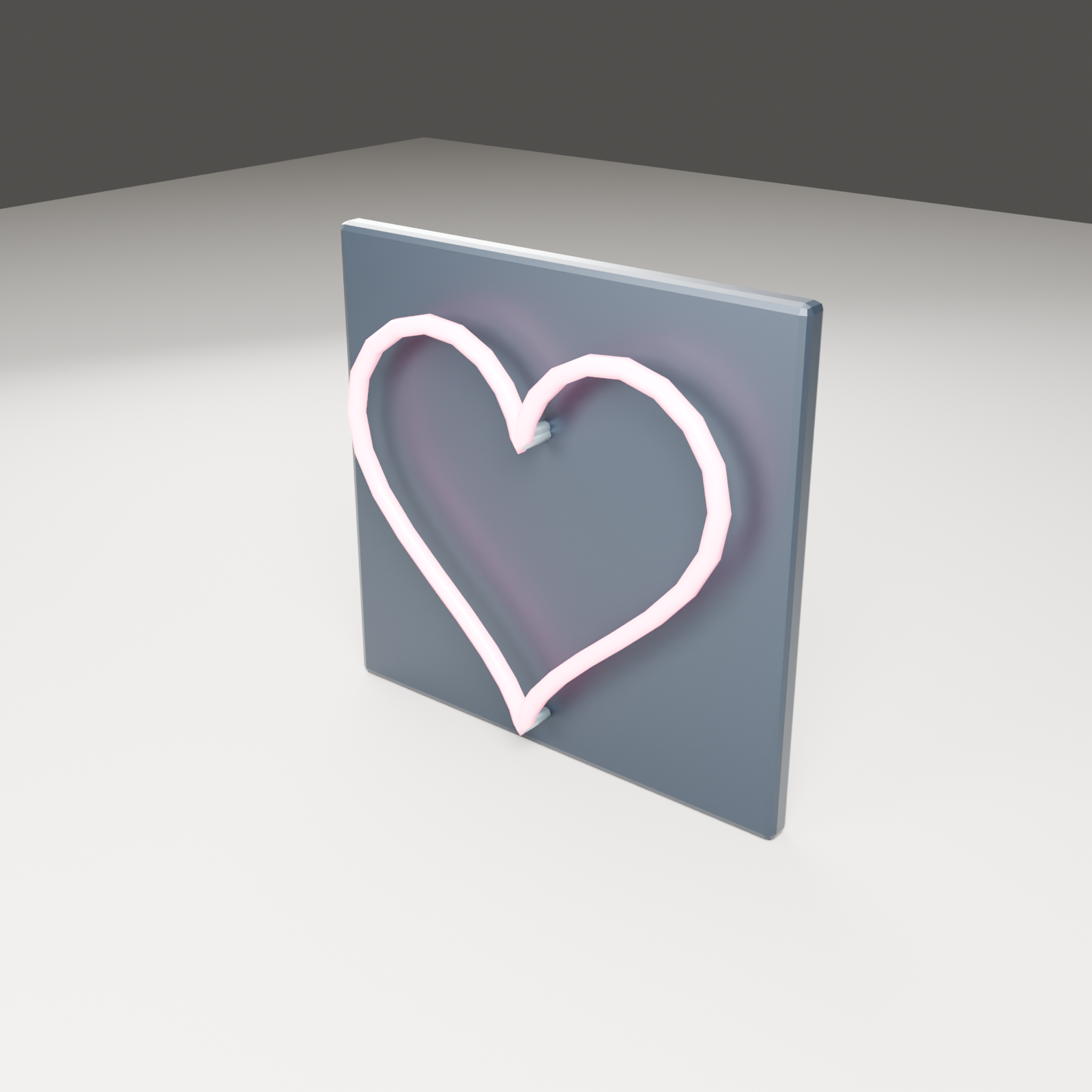 Free Low Poly Neon Heart Sign (VRChat World Prop)