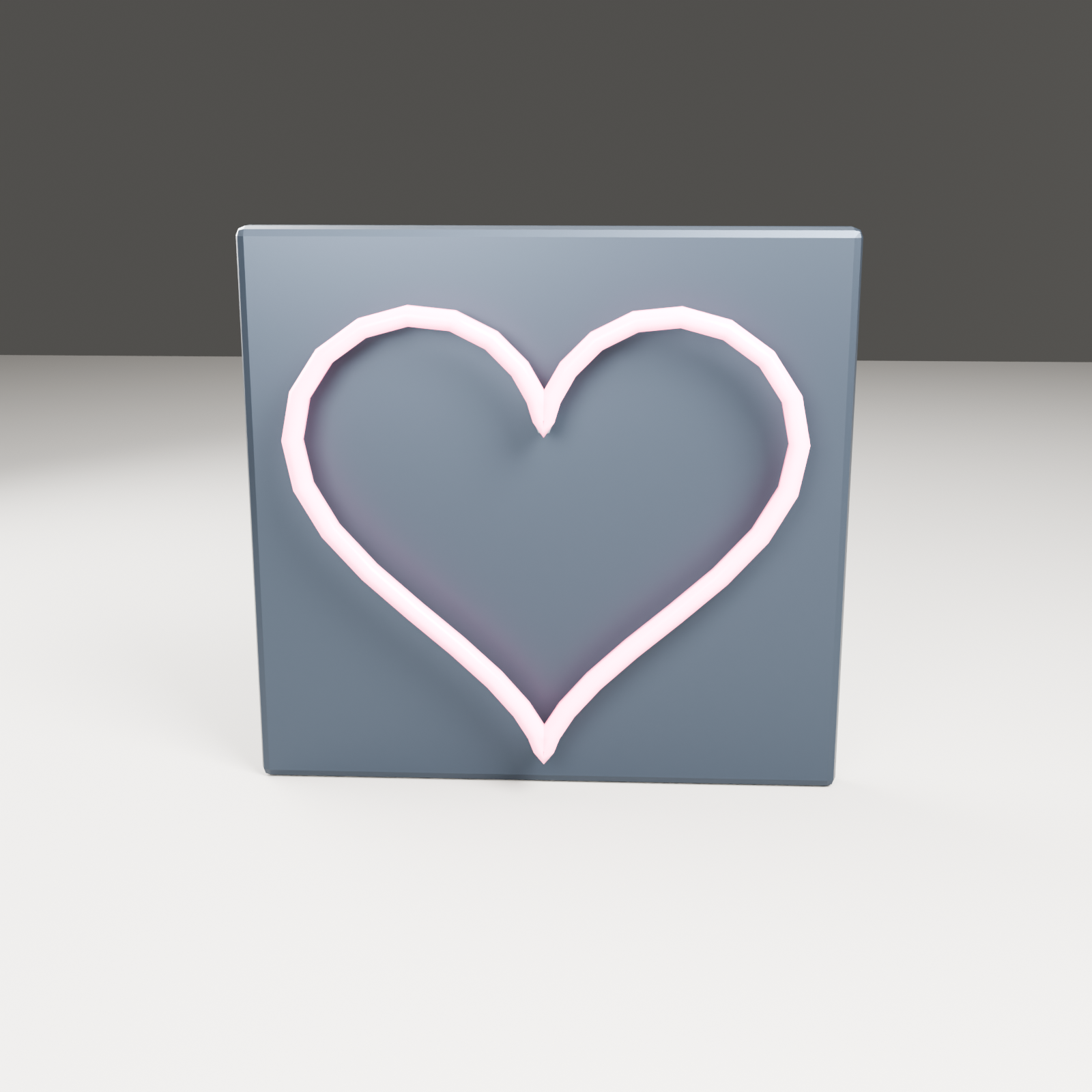 Free Low Poly Neon Heart Sign (VRChat World Prop)