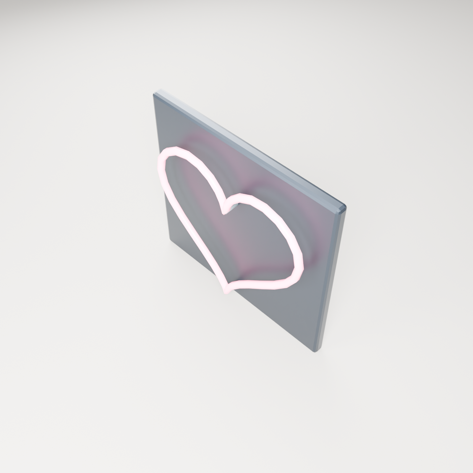 Free Low Poly Neon Heart Sign (VRChat World Prop)