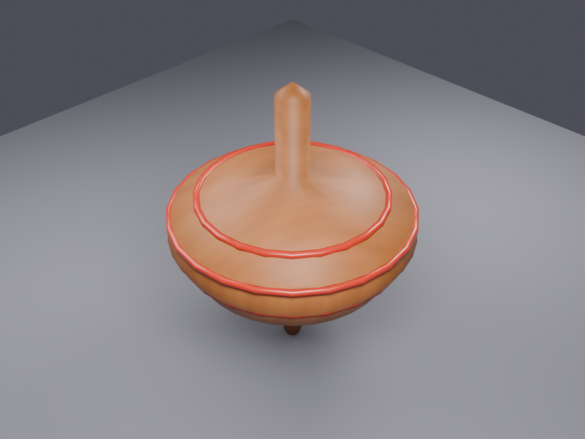 Low Poly Japanese Spinning Top (Koma) - VRChat World Prop