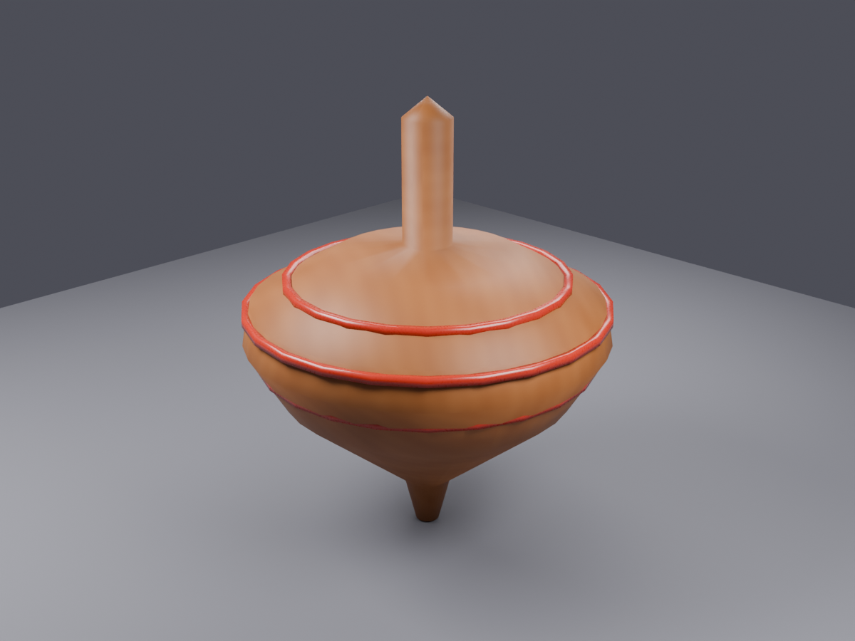 Low Poly Japanese Spinning Top (Koma) - VRChat World Prop