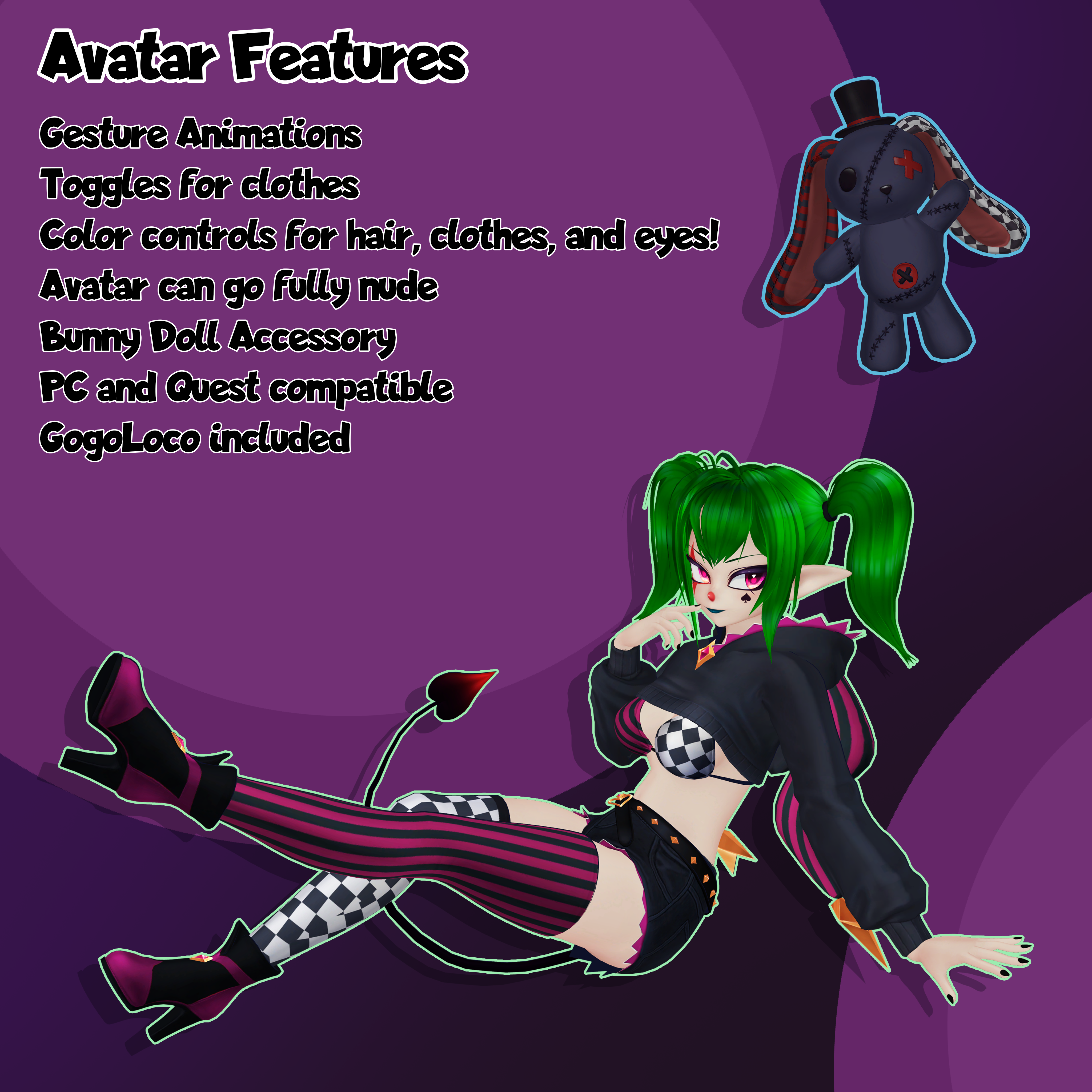 Pockit the Clown VRC Avatar PC / Quest