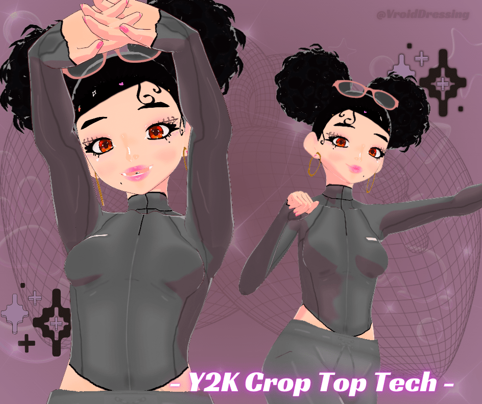 3D VRoid Y2K Tech Crop Top