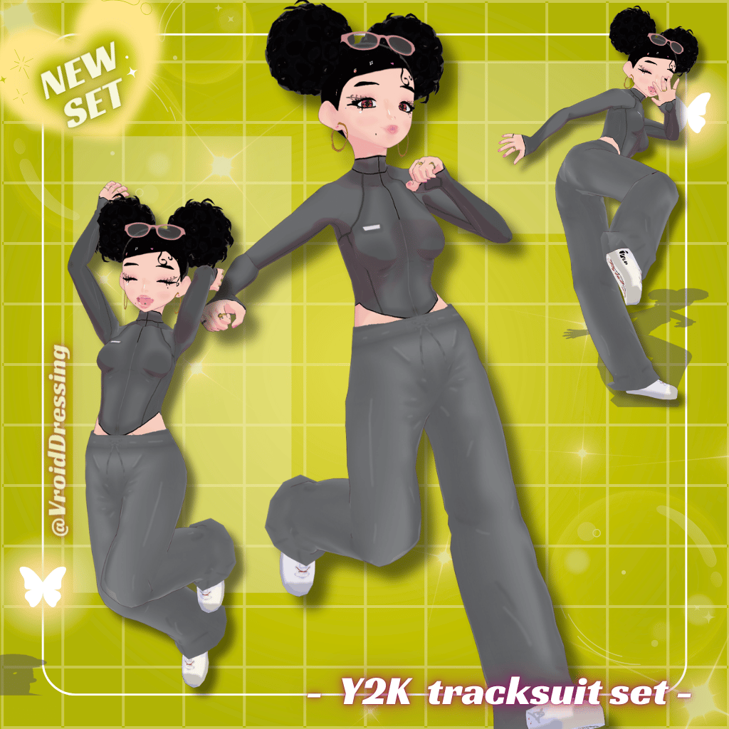 3D VRoid Y2K Two-Piece Tracksuit Set
