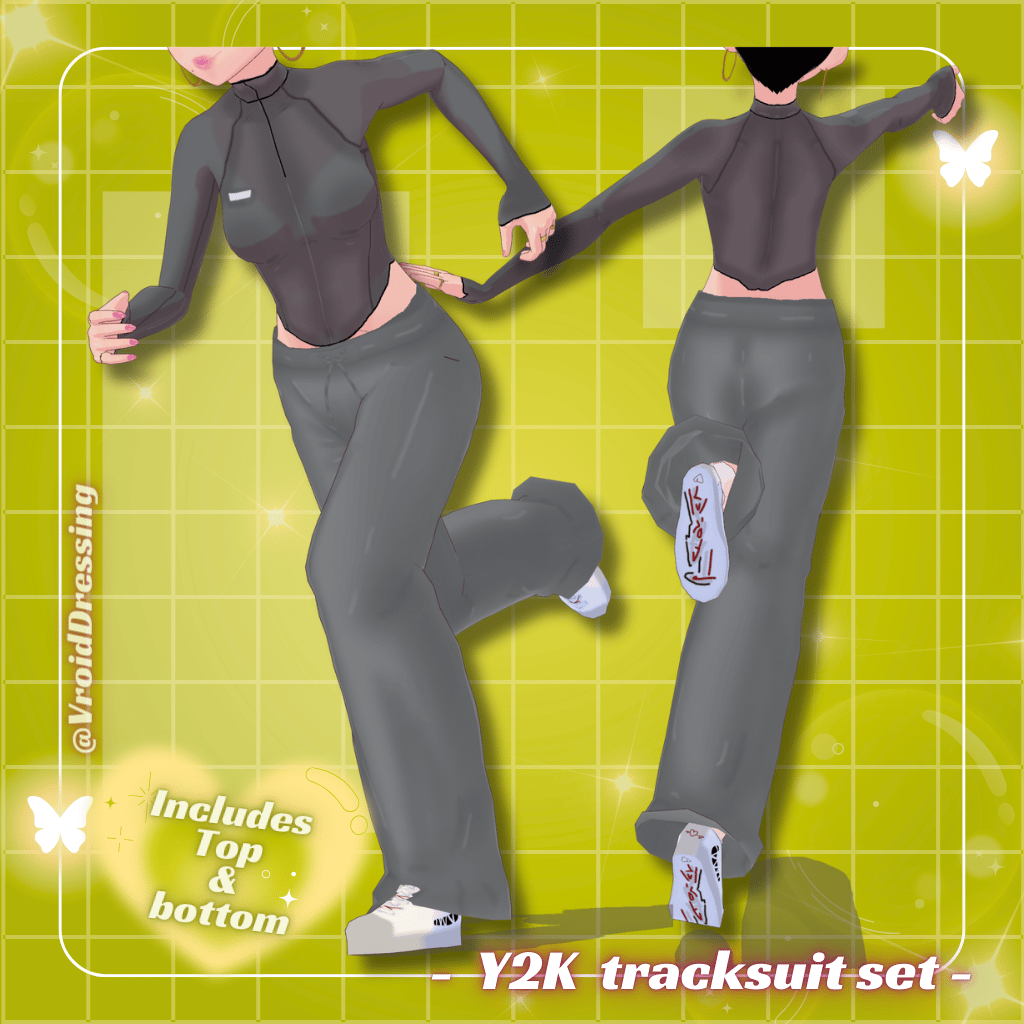 3D VRoid Y2K Two-Piece Tracksuit Set