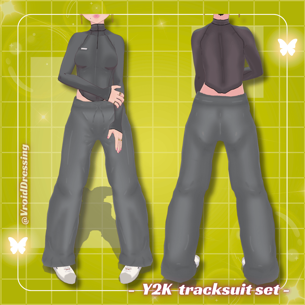 3D VRoid Y2K Two-Piece Tracksuit Set