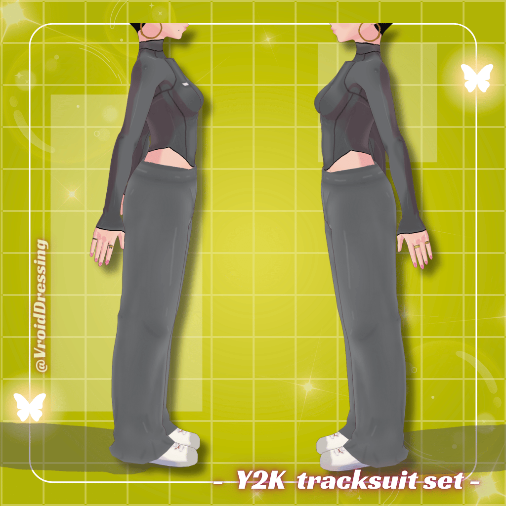 3D VRoid Y2K Two-Piece Tracksuit Set