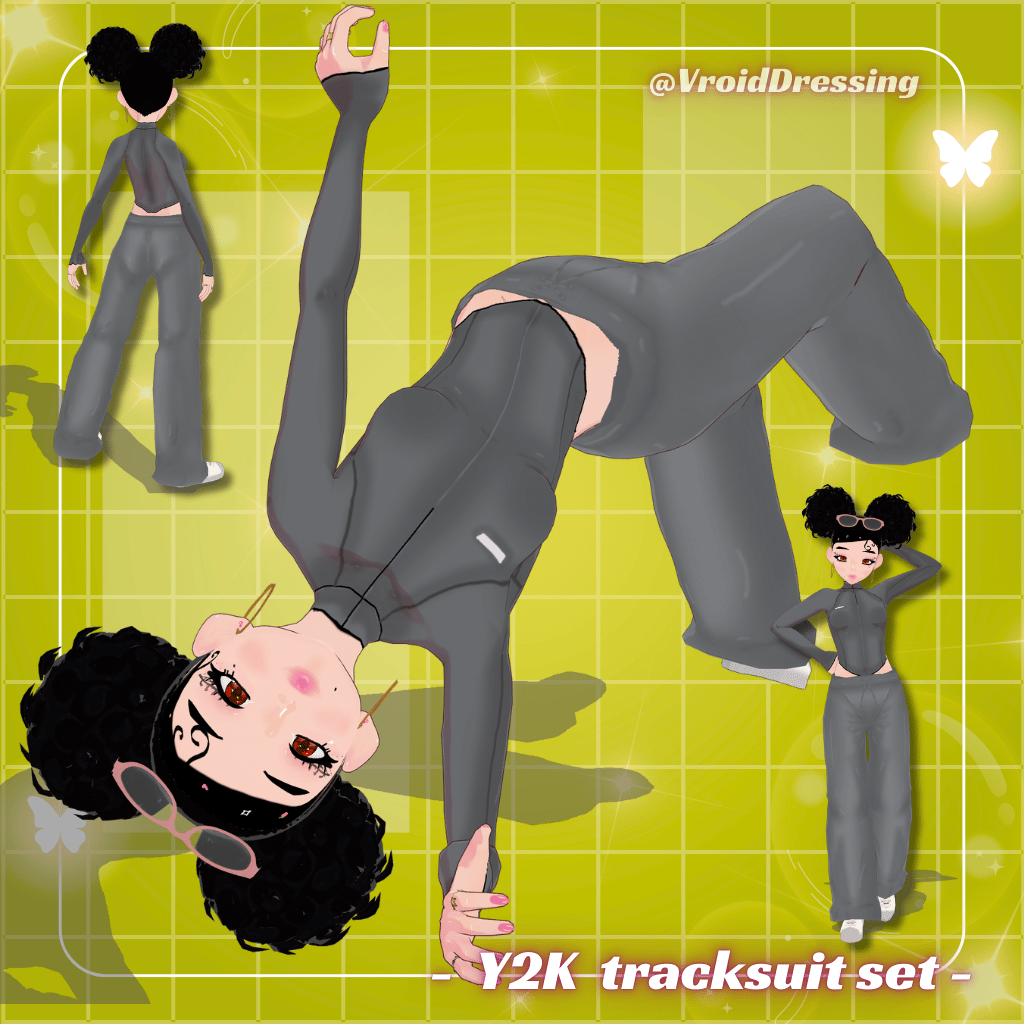 3D VRoid Y2K Two-Piece Tracksuit Set