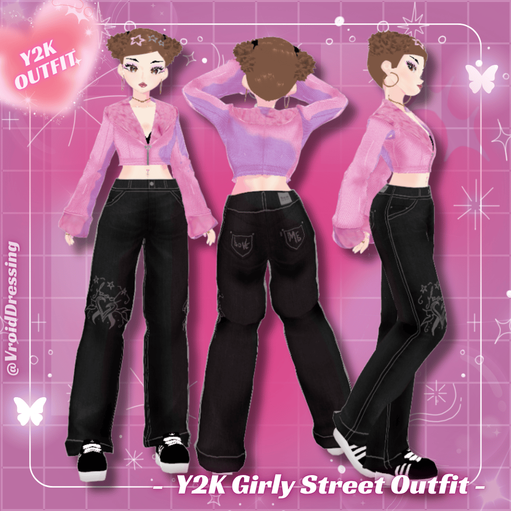 3D VRoid Y2K Girly Street Outfit (3 items)