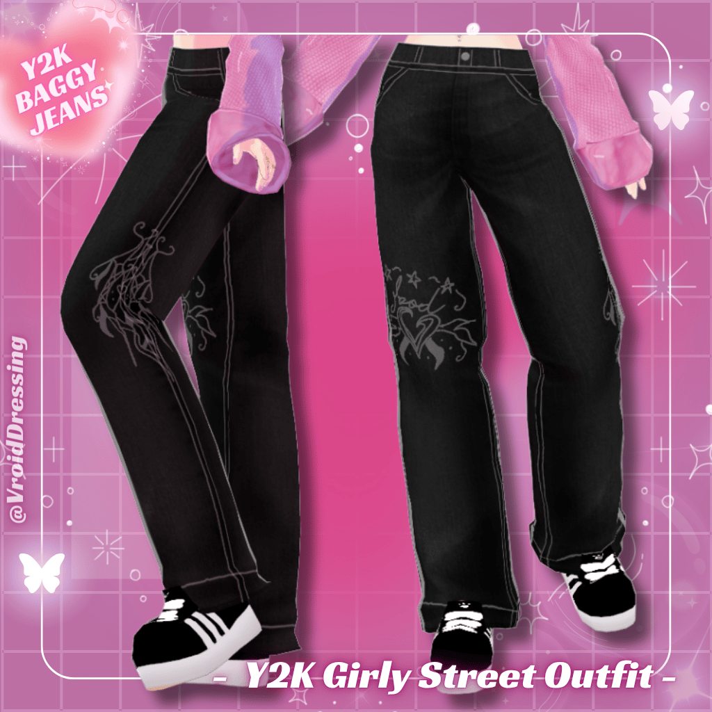 3D VRoid Y2K Girly Street Outfit (3 items)