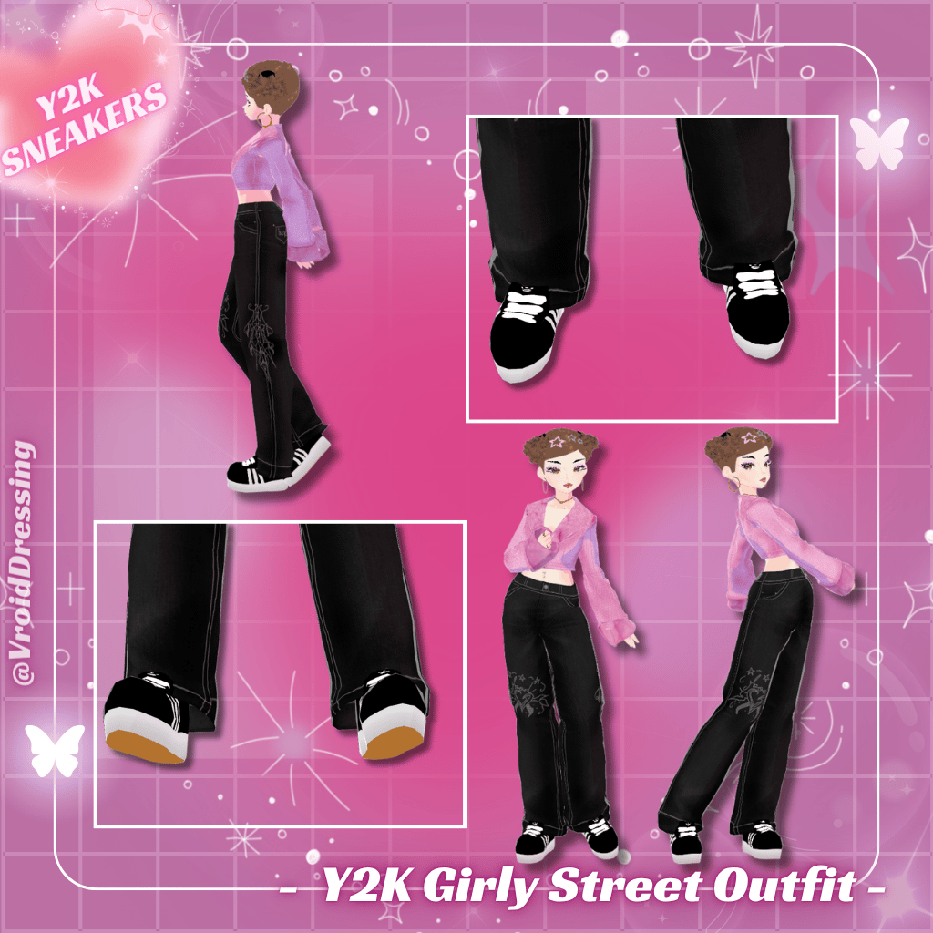 3D VRoid Y2K Girly Street Outfit (3 items)