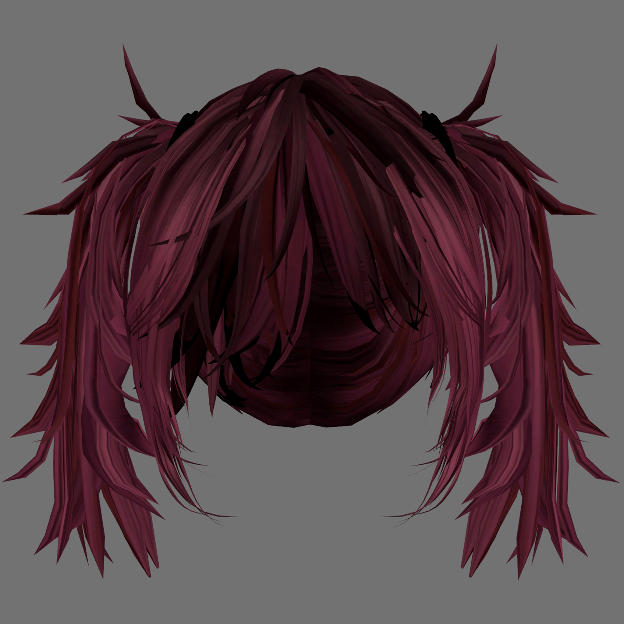 Spiky Emo Punk Twin Tails Hair | VRChat 3D Hair Asset