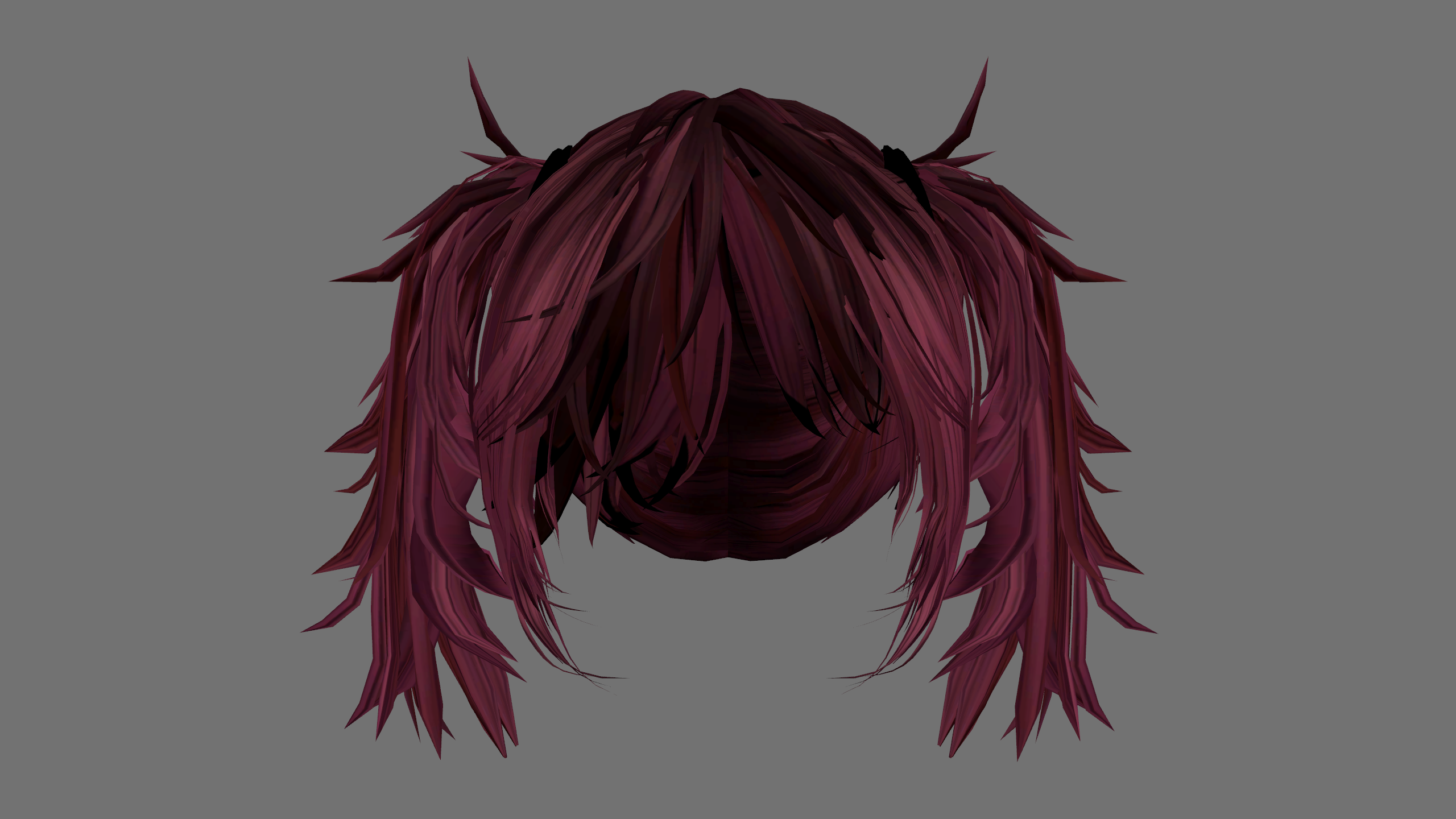 Spiky Emo Punk Twin Tails Hair | VRChat 3D Hair Asset