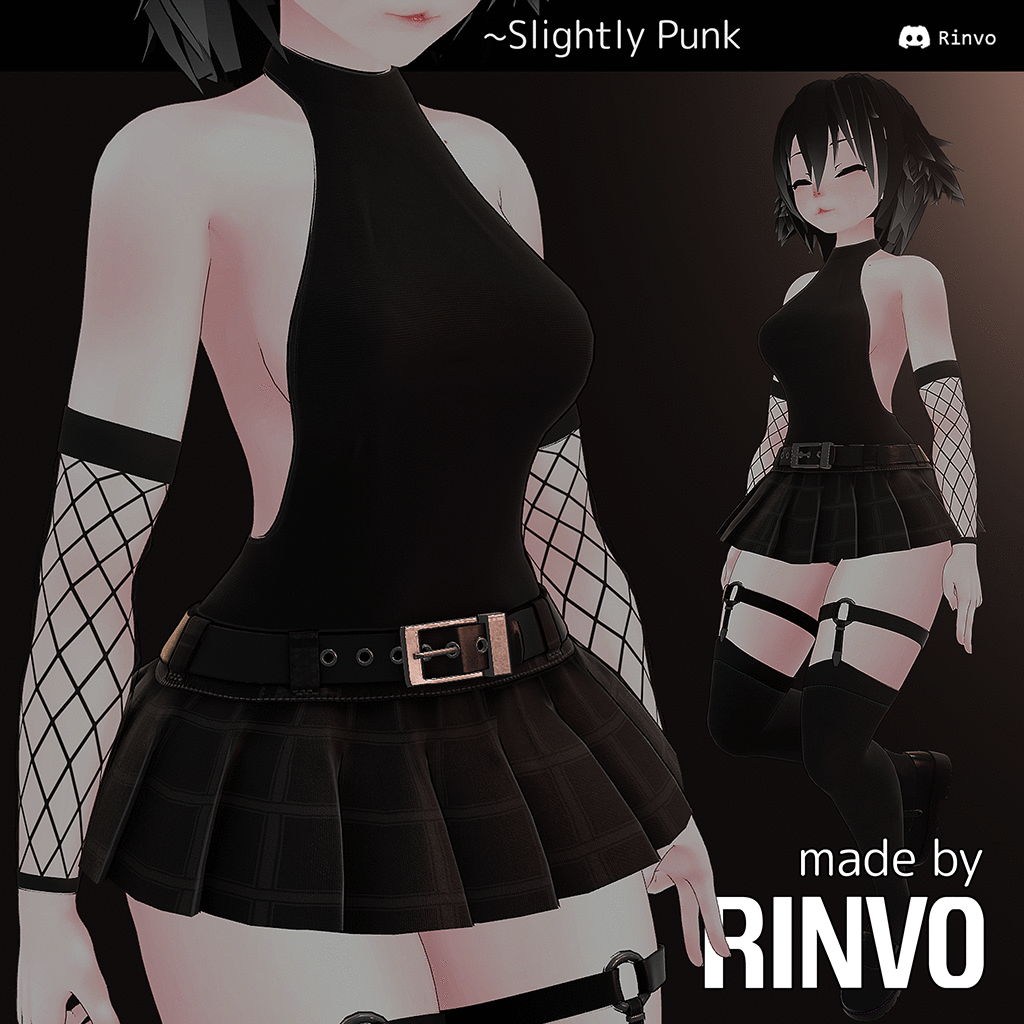 Slightly Punk (Outfit rigged for GodMagician, VRBase Egirl, Anime, ZinFit, Saki, Rindo, Seletsia)