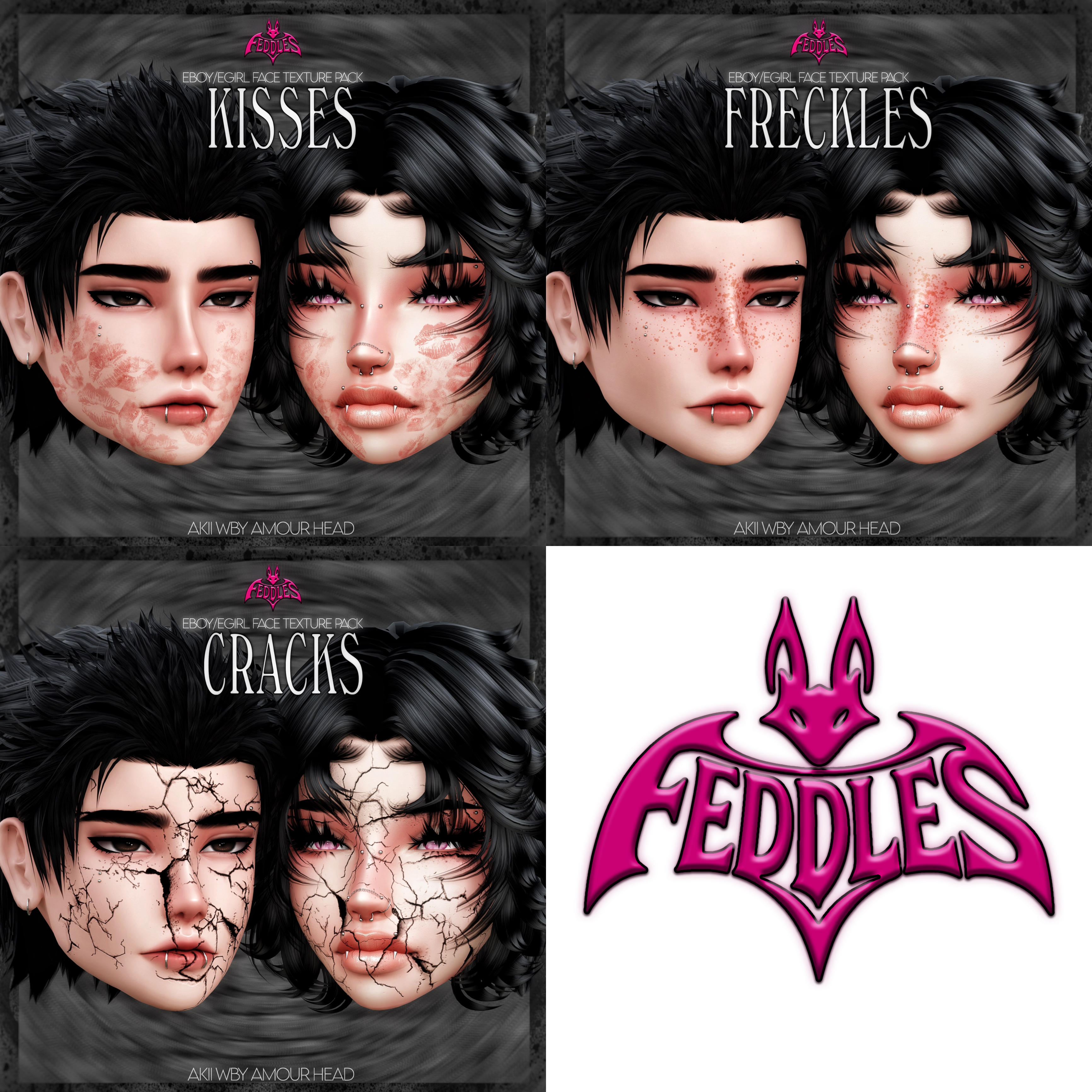 EBOY/EGIRL FACE TEXTURE PACK V2 I AKII, WBY & AMOUR HEAD