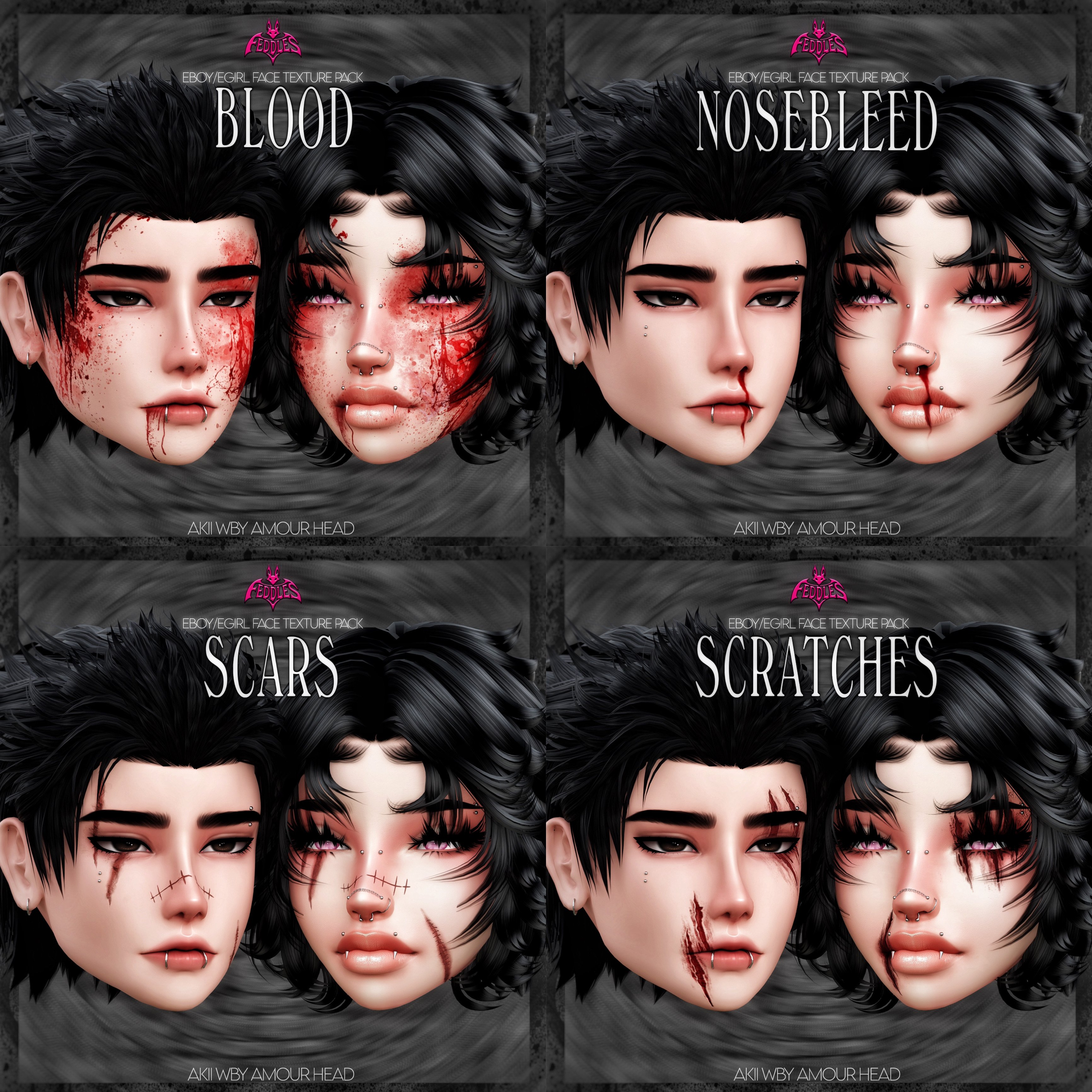 EBOY/EGIRL FACE TEXTURE PACK V2 I AKII, WBY & AMOUR HEAD