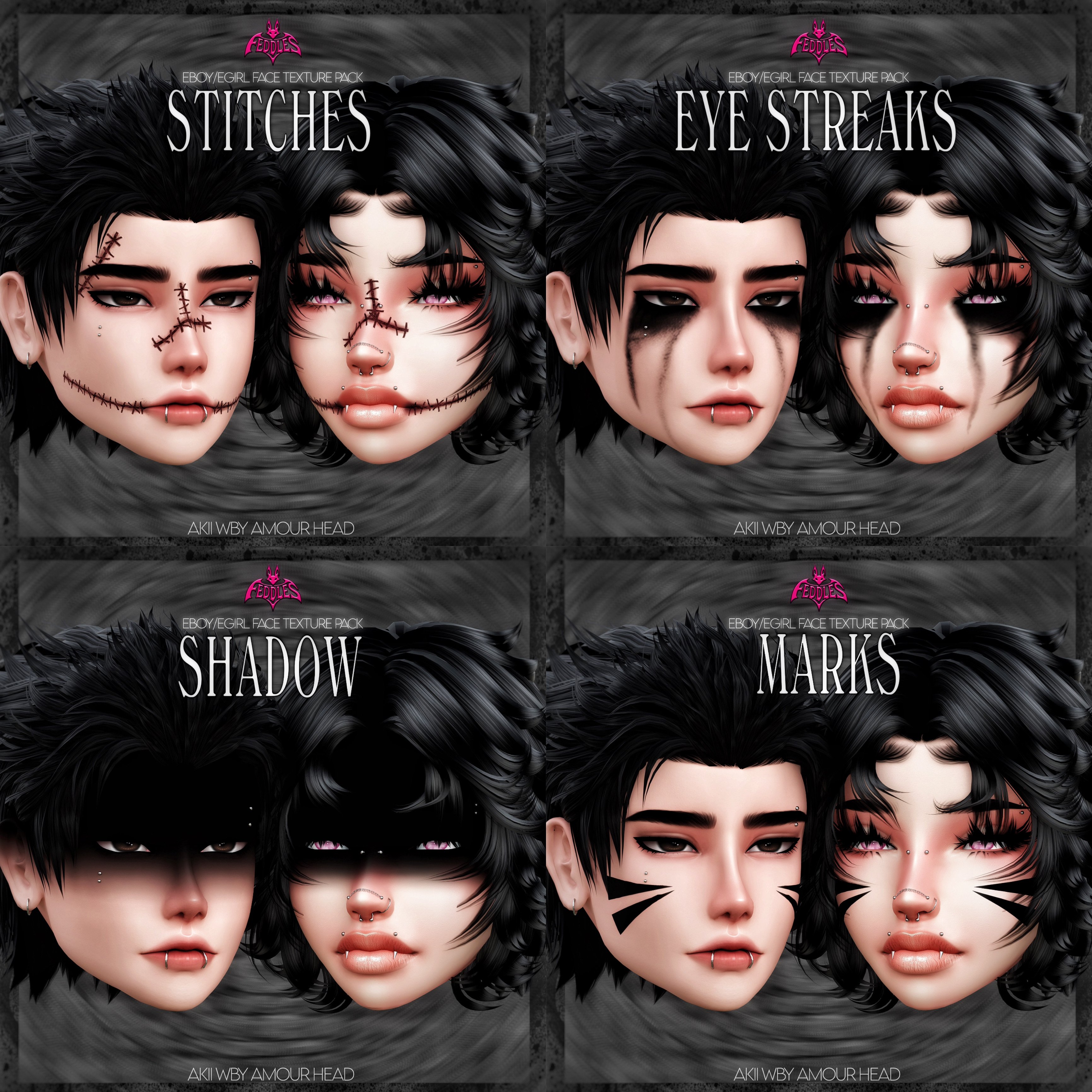EBOY/EGIRL FACE TEXTURE PACK V2 I AKII, WBY & AMOUR HEAD