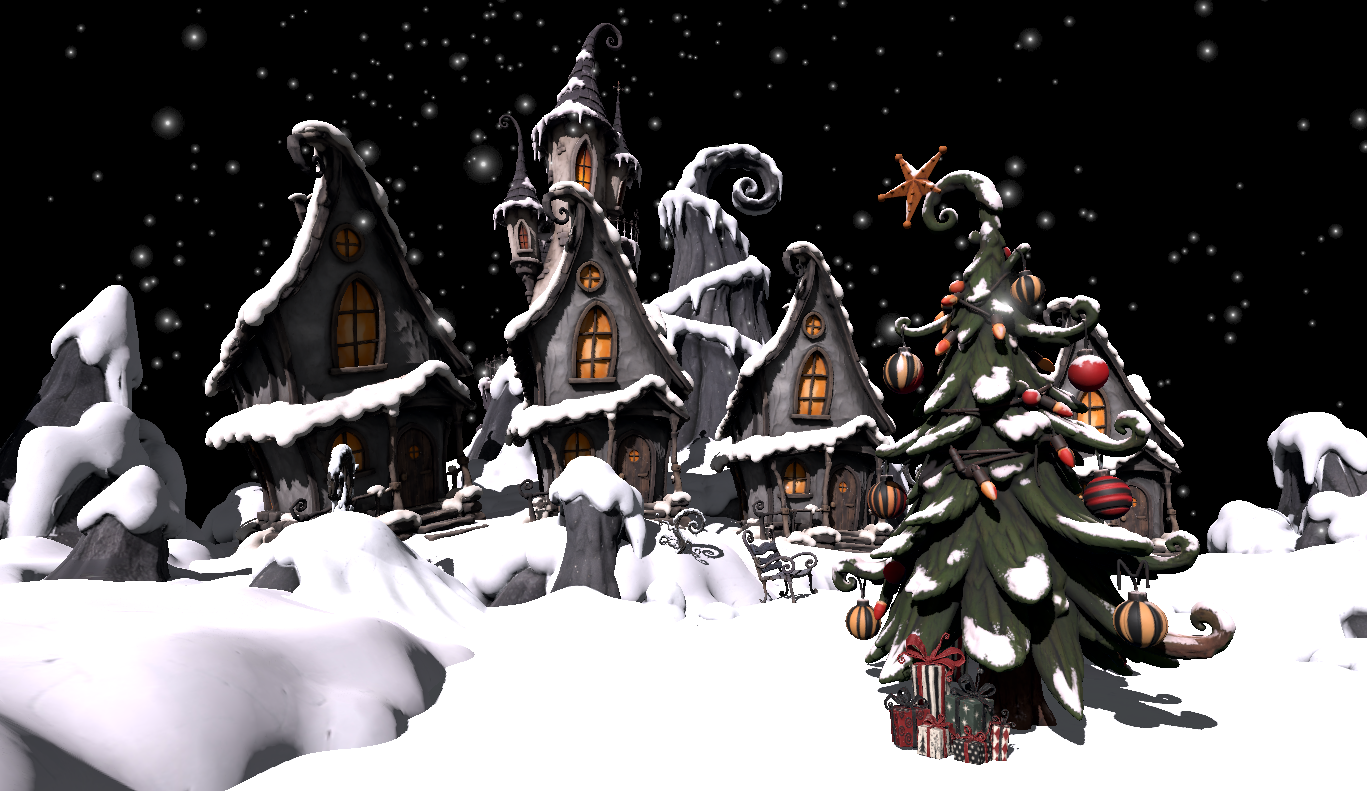 Tim Burton-Inspired Gothic Winter Village | VRChat Asset Pack