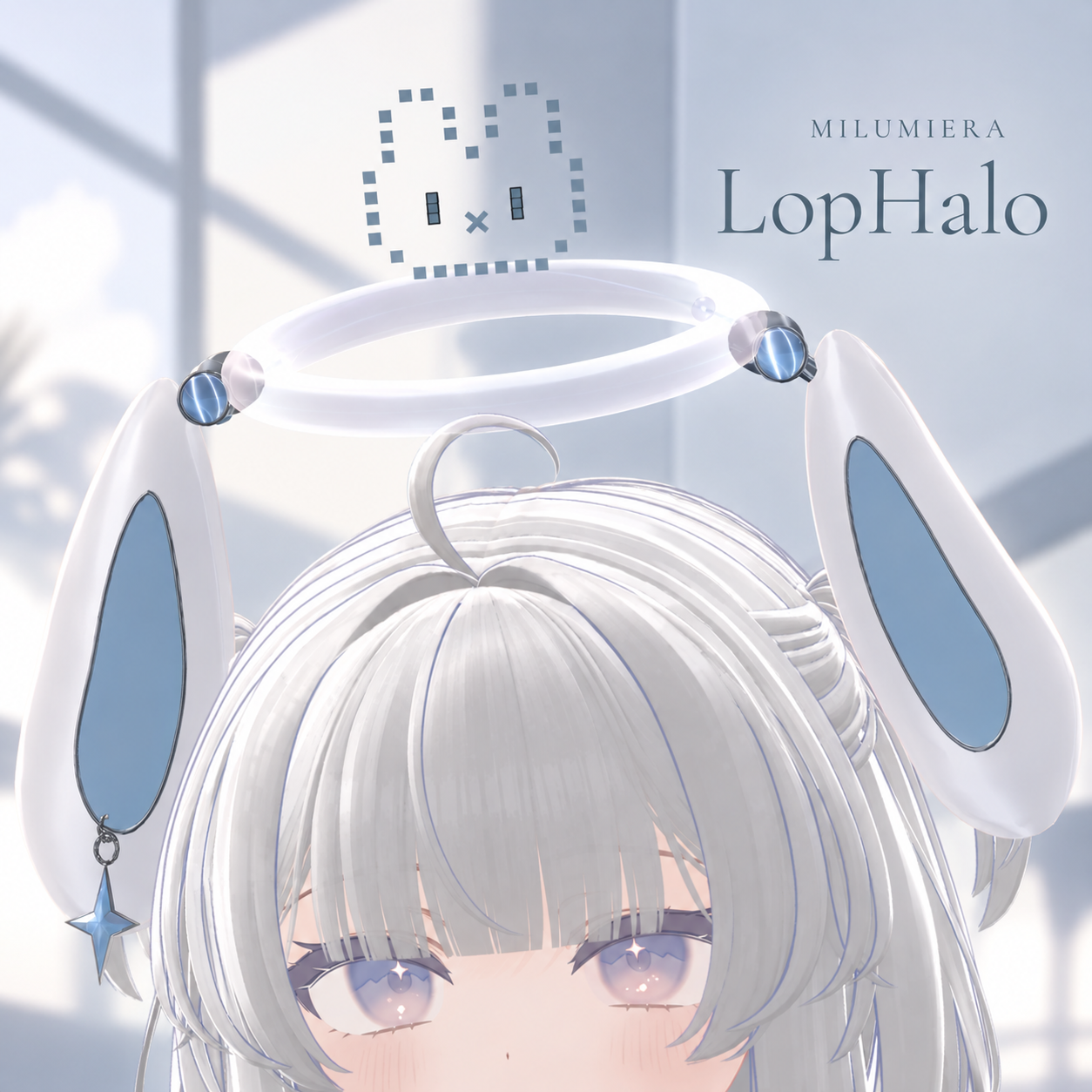 LopHalo – Hand-Sign Rabbit Halo | 6 Expressions & Colors | VRChat PC