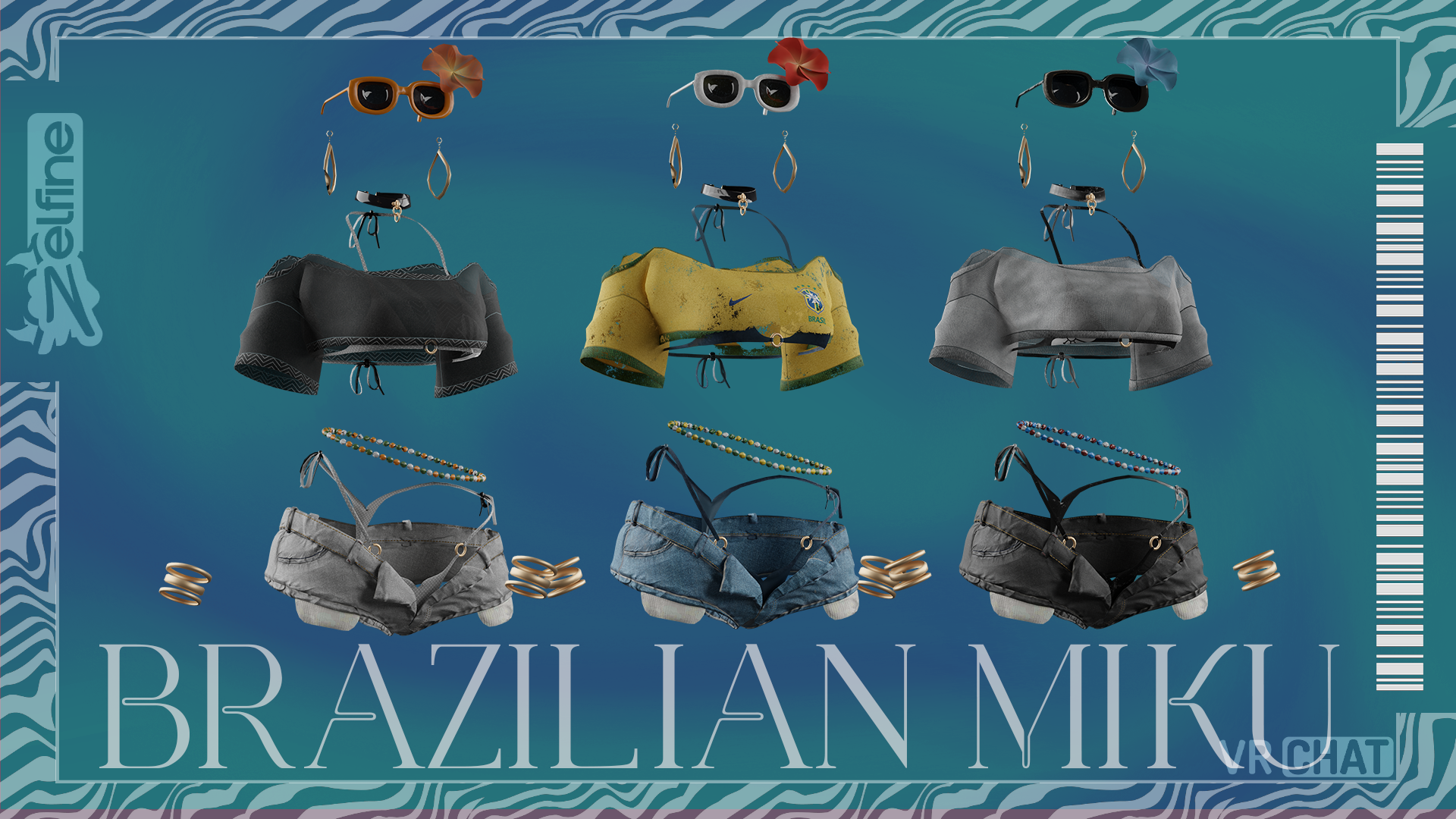 Brazilian Miku Outfit (Summer Outfit) (Rigged for ZinFit, VRBase Anime, NovaBeast, GodMagician, Saki)