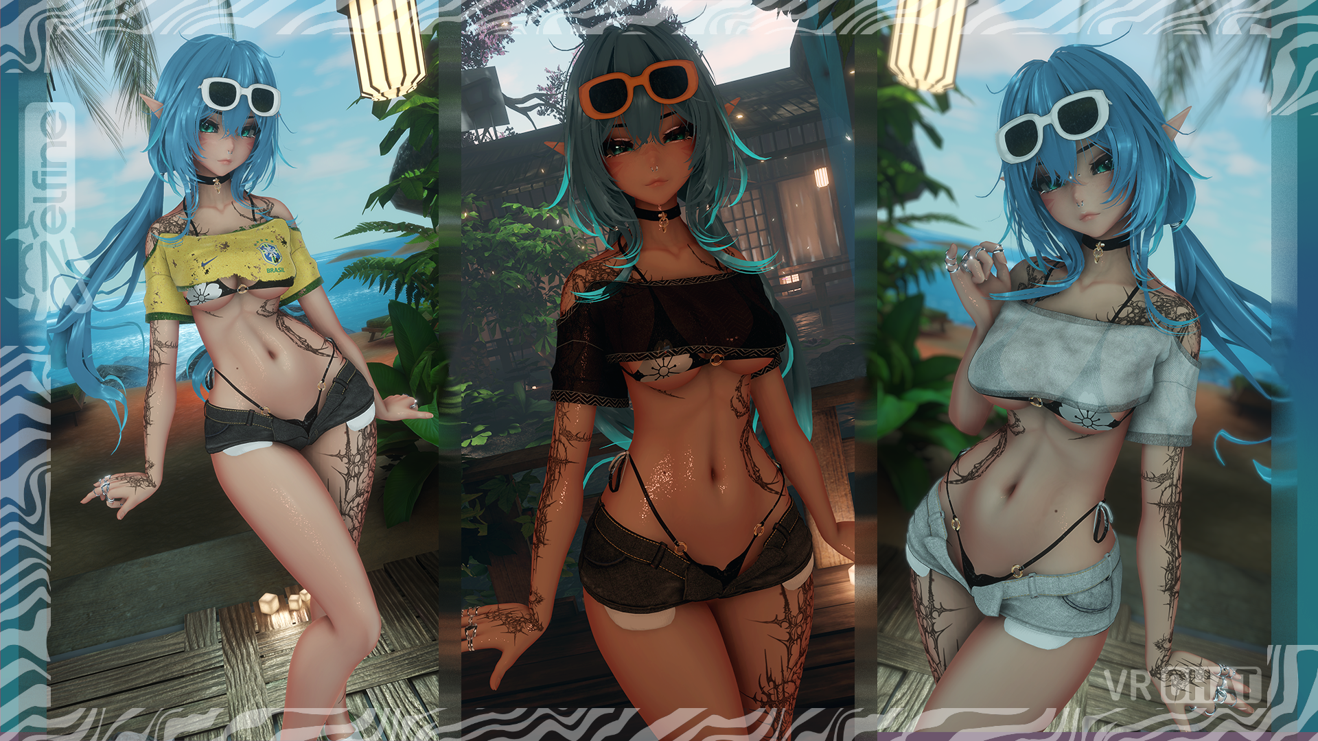 Brazilian Miku Outfit (Summer Outfit) (Rigged for ZinFit, VRBase Anime, NovaBeast, GodMagician, Saki)