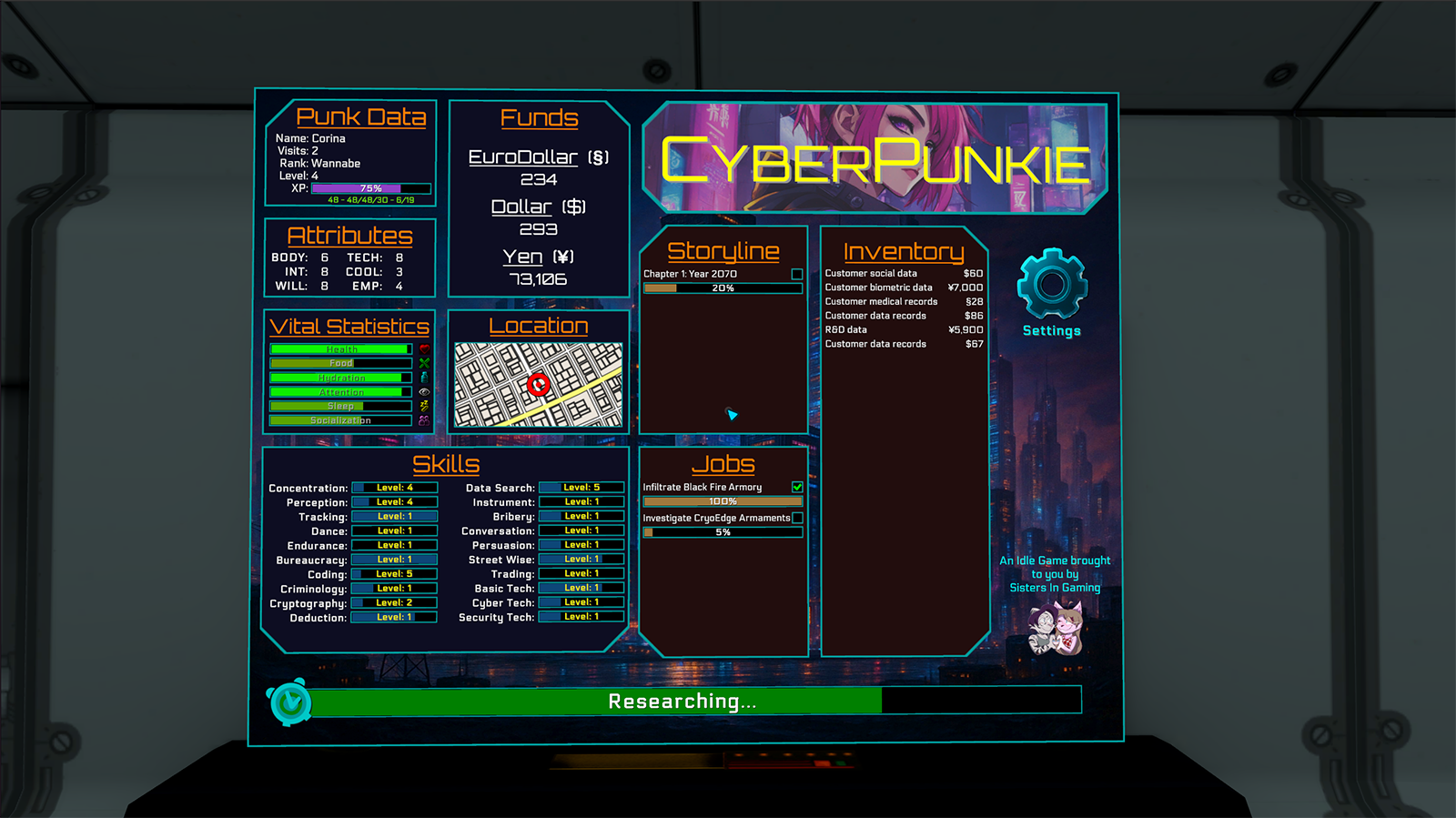Cyberpunkie VRChat Persistent Idle Game Asset