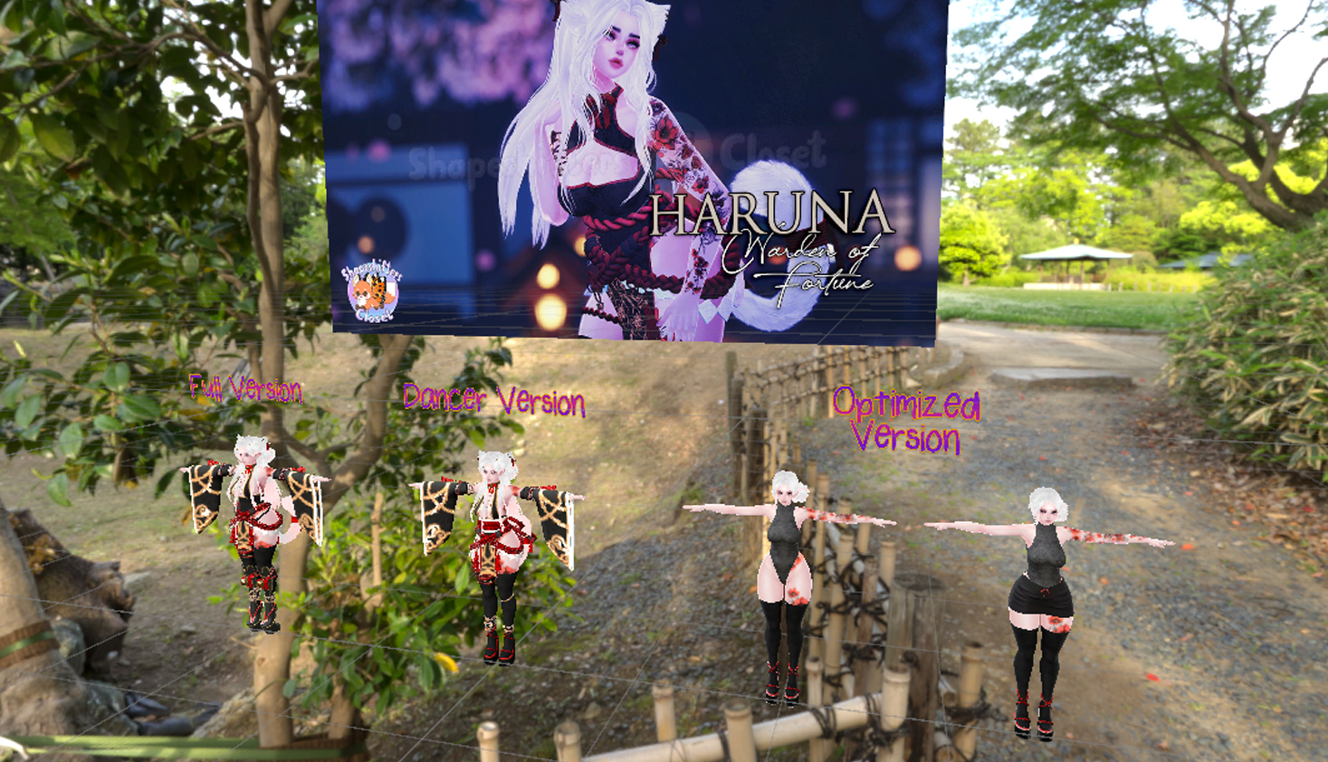 Haruna, Warden of Fortune - incl. Optimized & Dancer Version + Gogo Loco (VRChat 3.0, PC) | Cat Girl Avatar