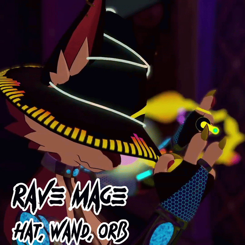 Rave Mage (Witch/Wizard hat, wand, and orb)