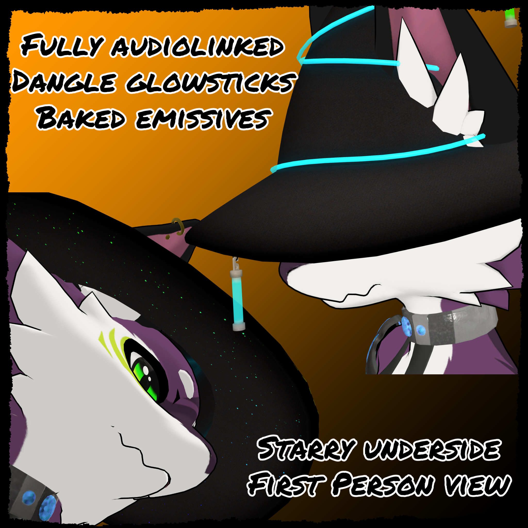 Rave Mage (Witch/Wizard hat, wand, and orb)
