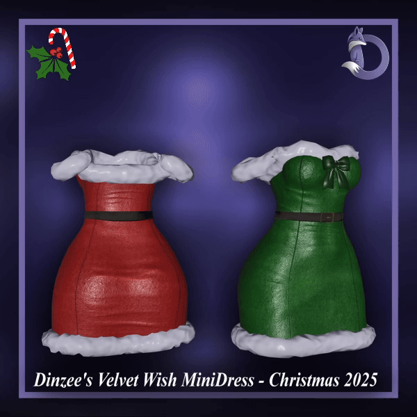 Dinzee's Velvet Wish Mini Dress - Christmas 2025