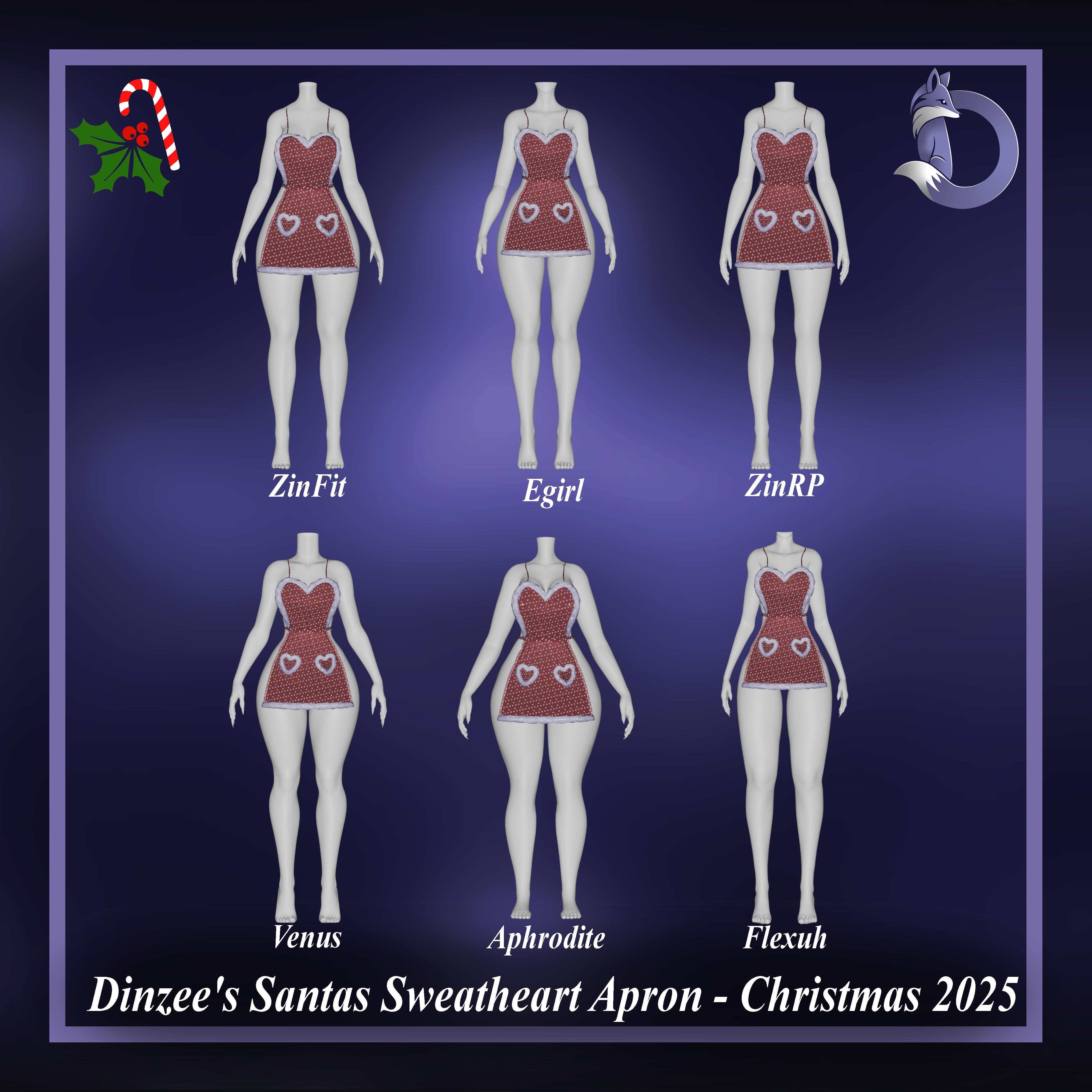 Dinzee's Satntas Sweetheart Apron - Christmas 2025