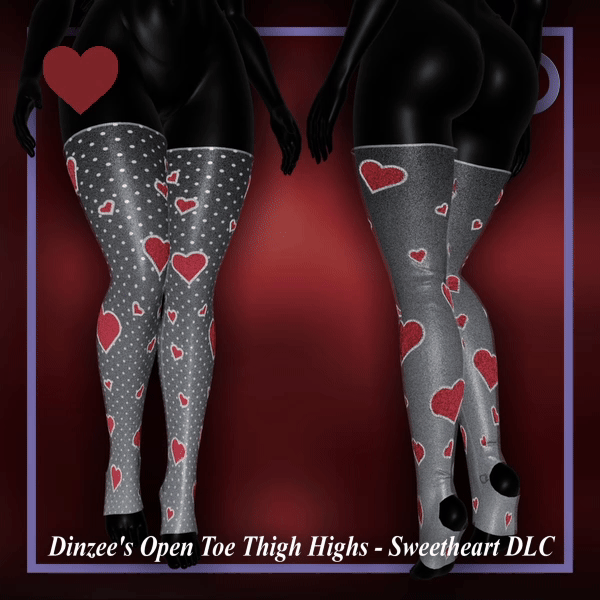 Dinzee's Open Toe Thigh Highs - Sweetheart Texture DLC (FREE IN DISCORD SERVER)