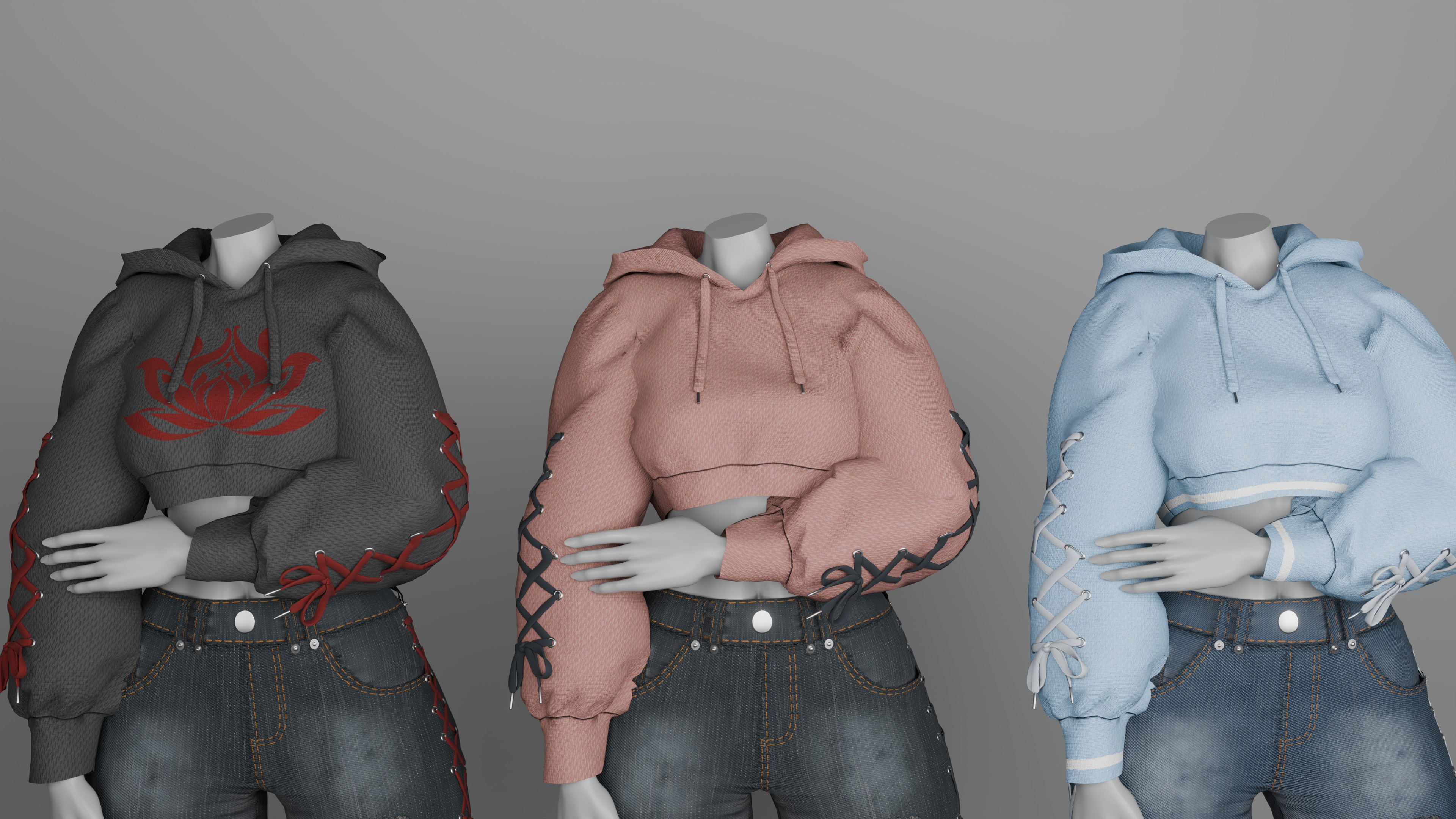 Lace Hoody for Zinpia E-Girl - VRChat Asset