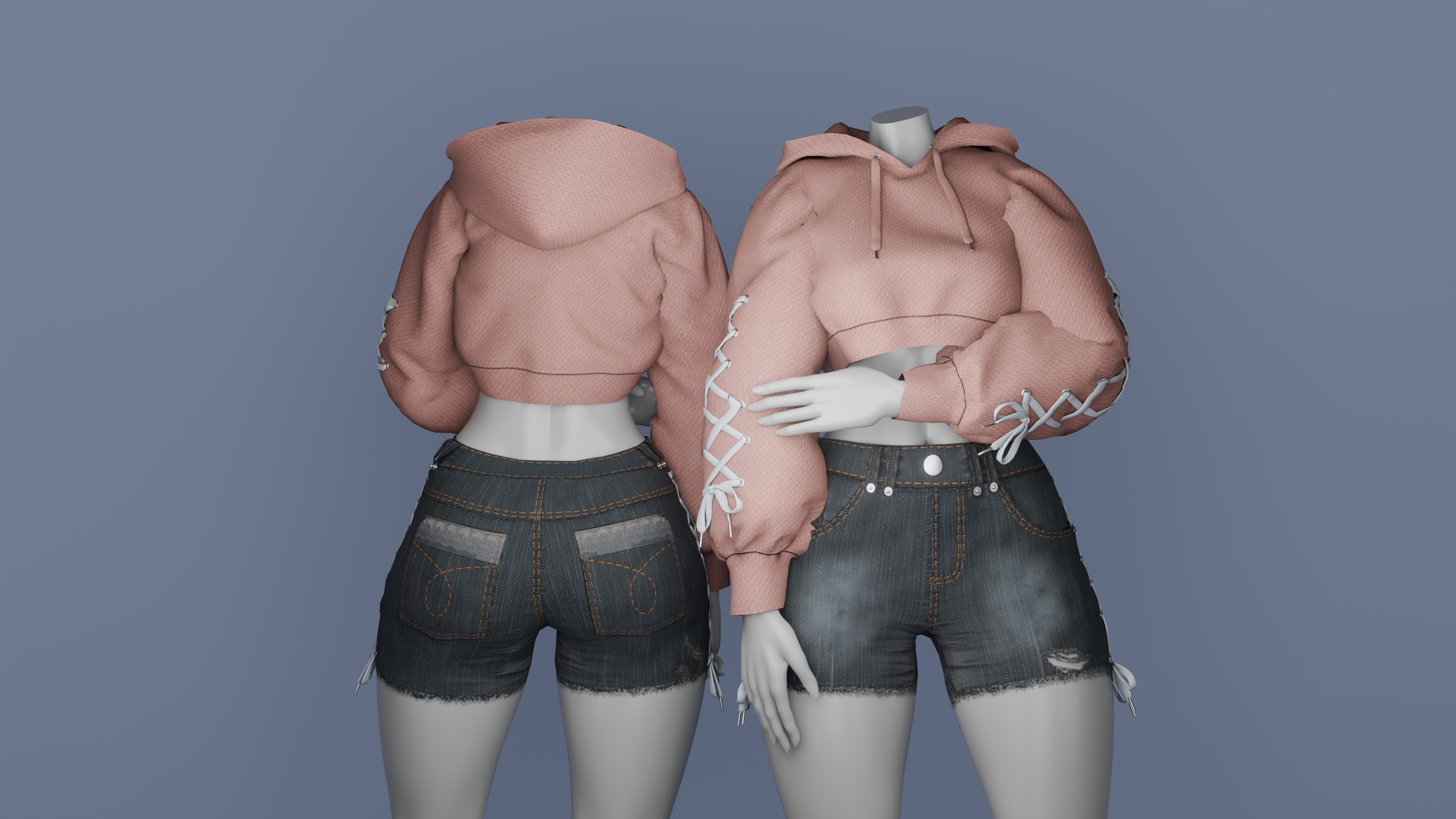 Lace Hoody for Zinpia E-Girl - VRChat Asset