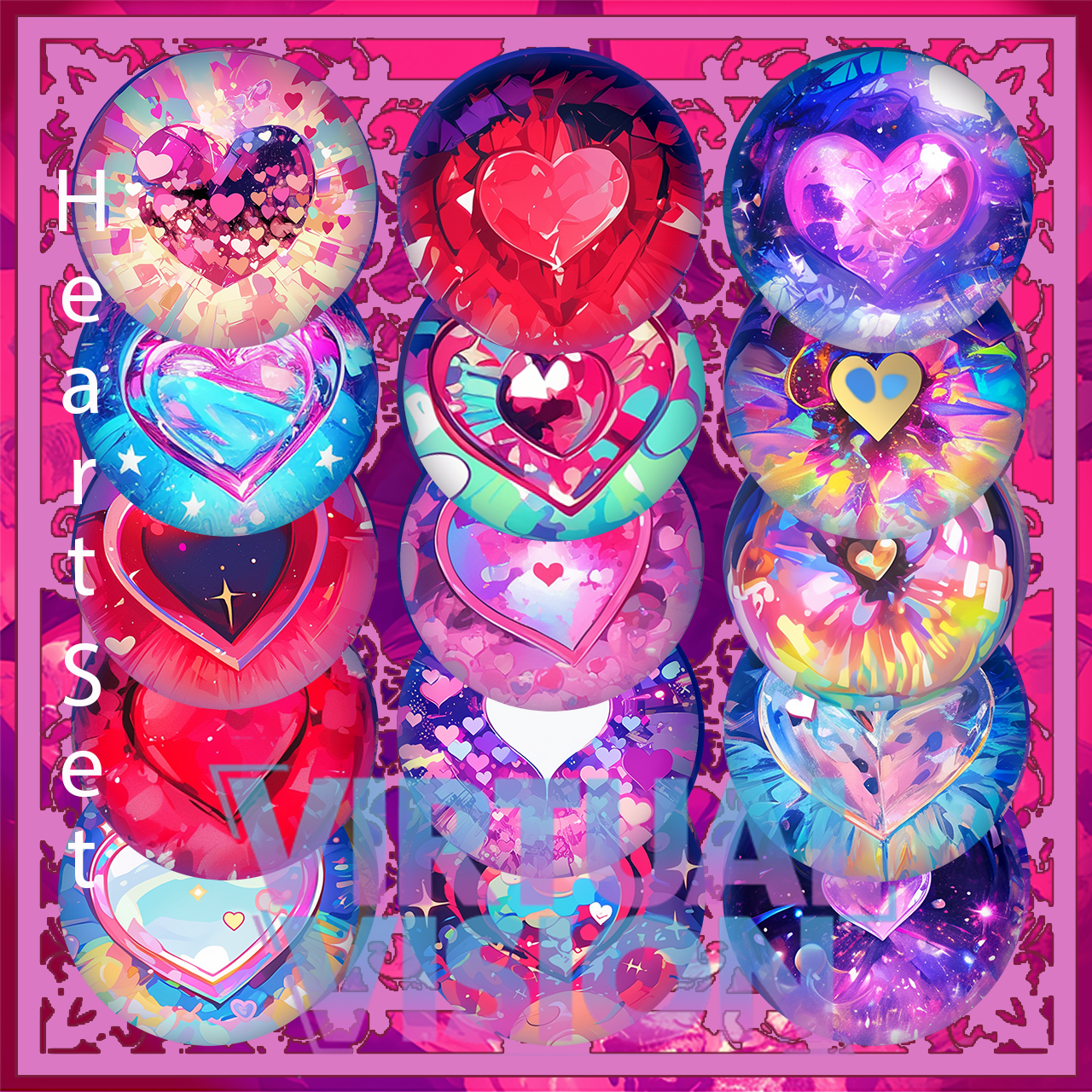 Lovely Vision eyes - 15 Eye Textures for 3D Models VRM, MMD, Avatars or VRCHAT