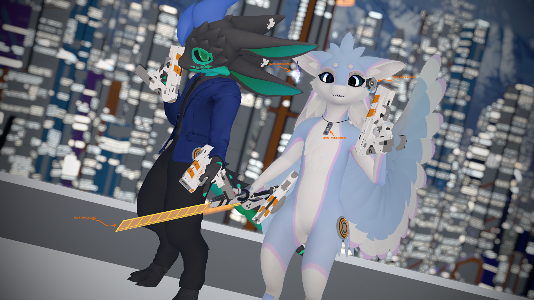 VRC Avatar | Avali Frostbite Pistols