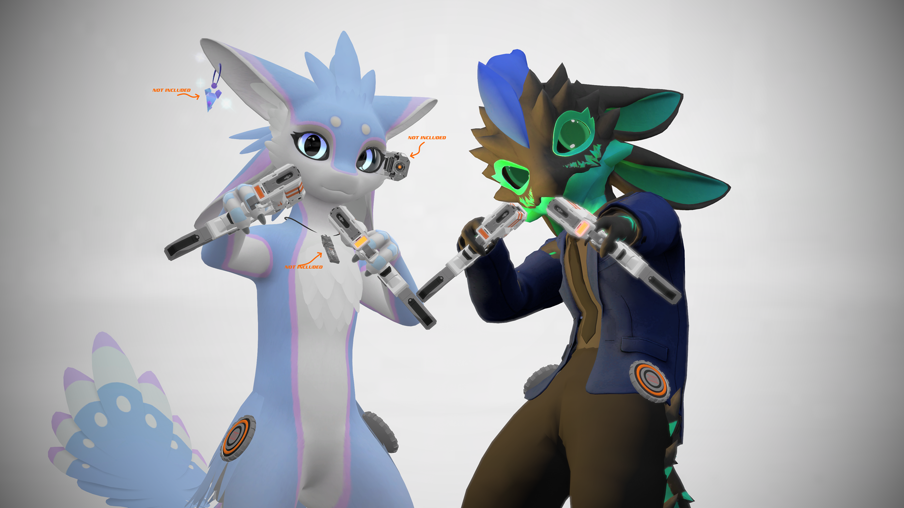 VRC Avatar | Avali Frostbite Pistols